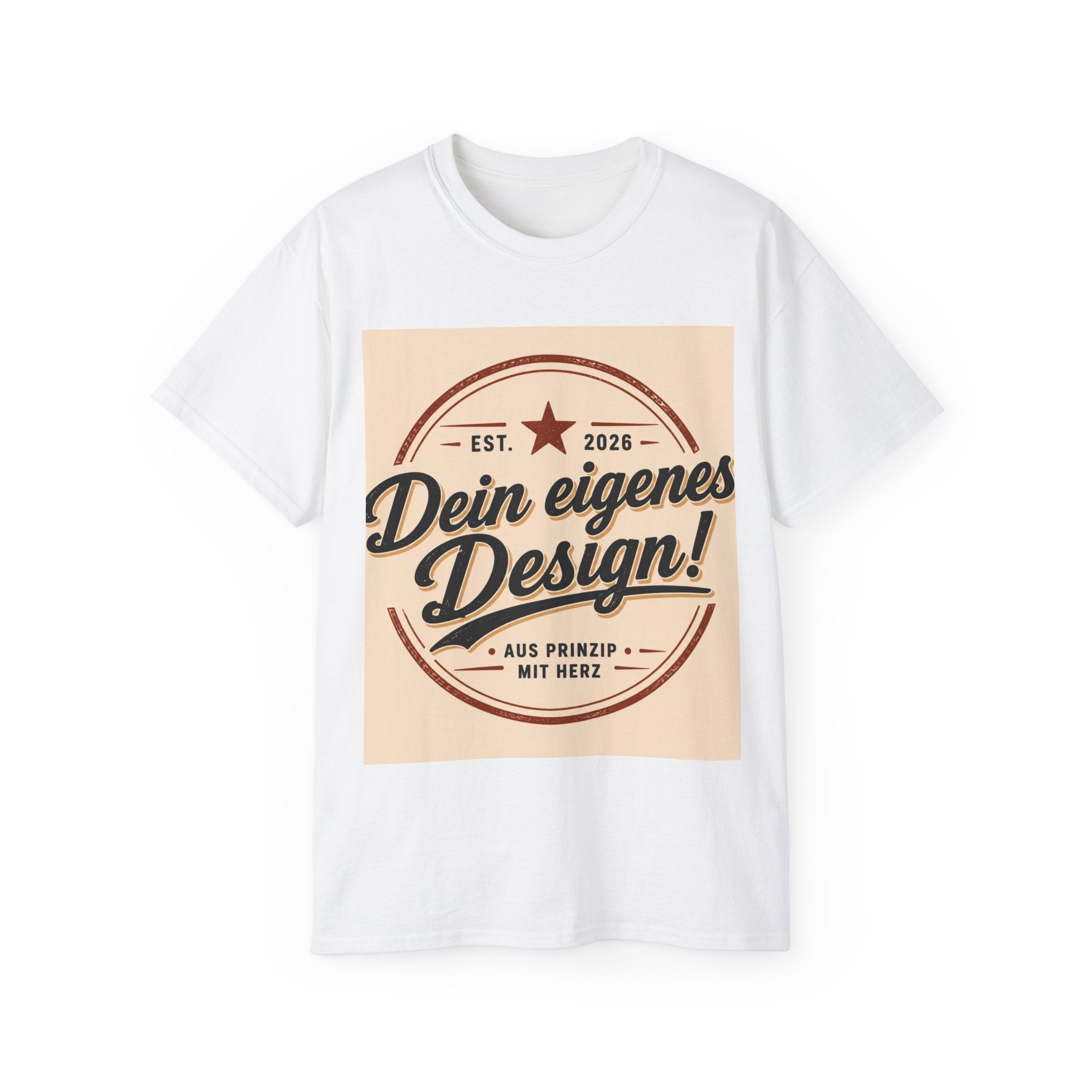 Vintage Badge T‑Shirt — "Dein eigenes Design!" Graphic Tee