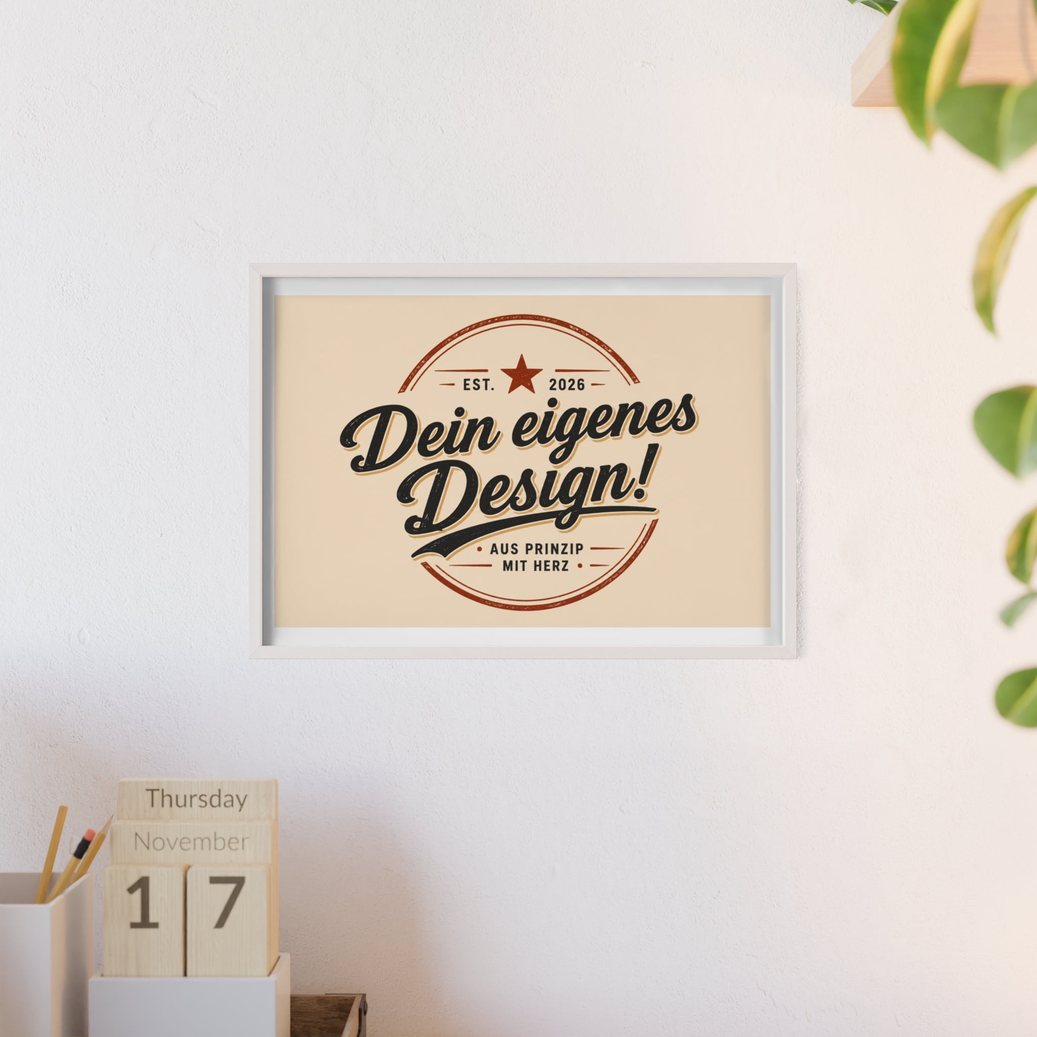 Framed Poster – "Dein eigenes Design!" Custom Wooden Frame Wall Art