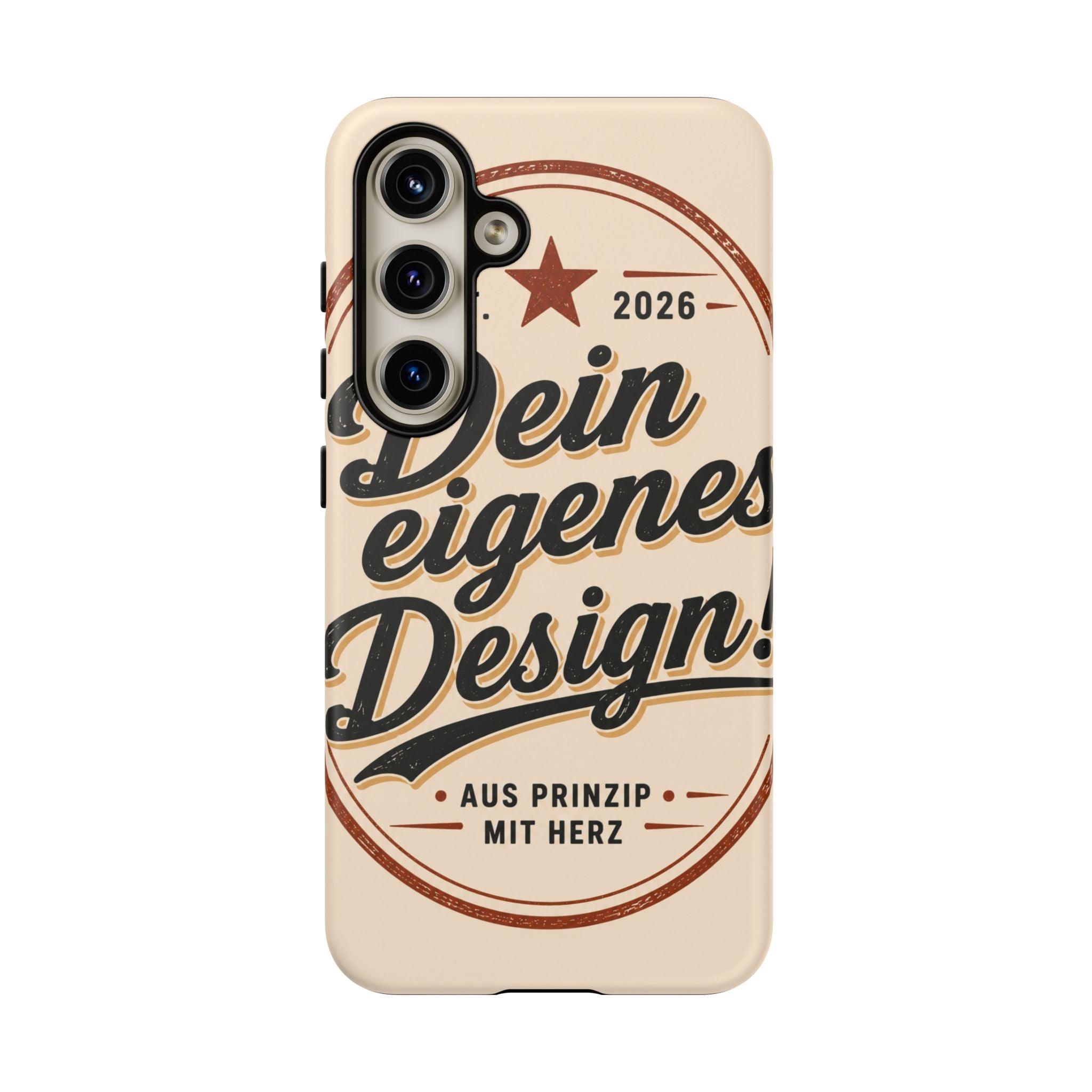 Custom Tough Phone Case — "Dein eigenes Design" Vintage Script Tough Case