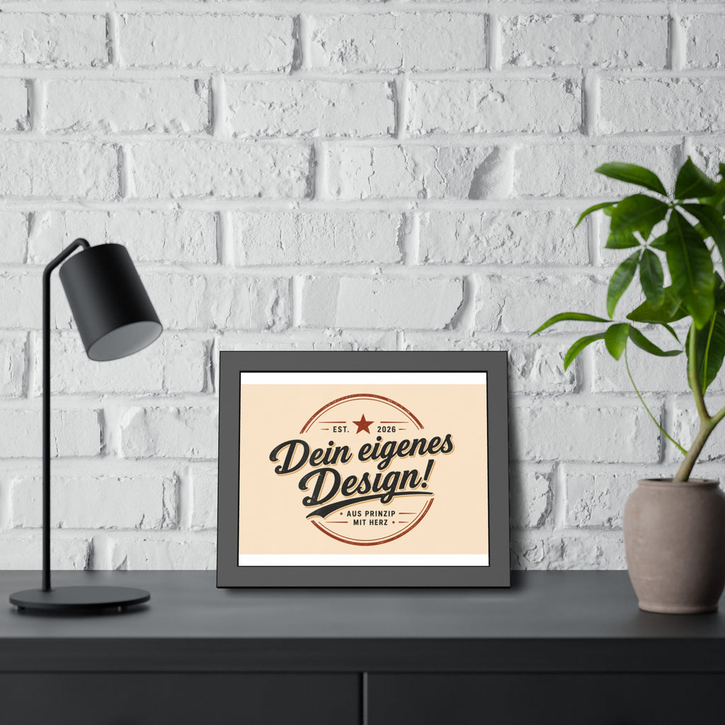 Framed Poster — Custom 'Dein eigenes Design!' Wall Art (Vintage Badge)