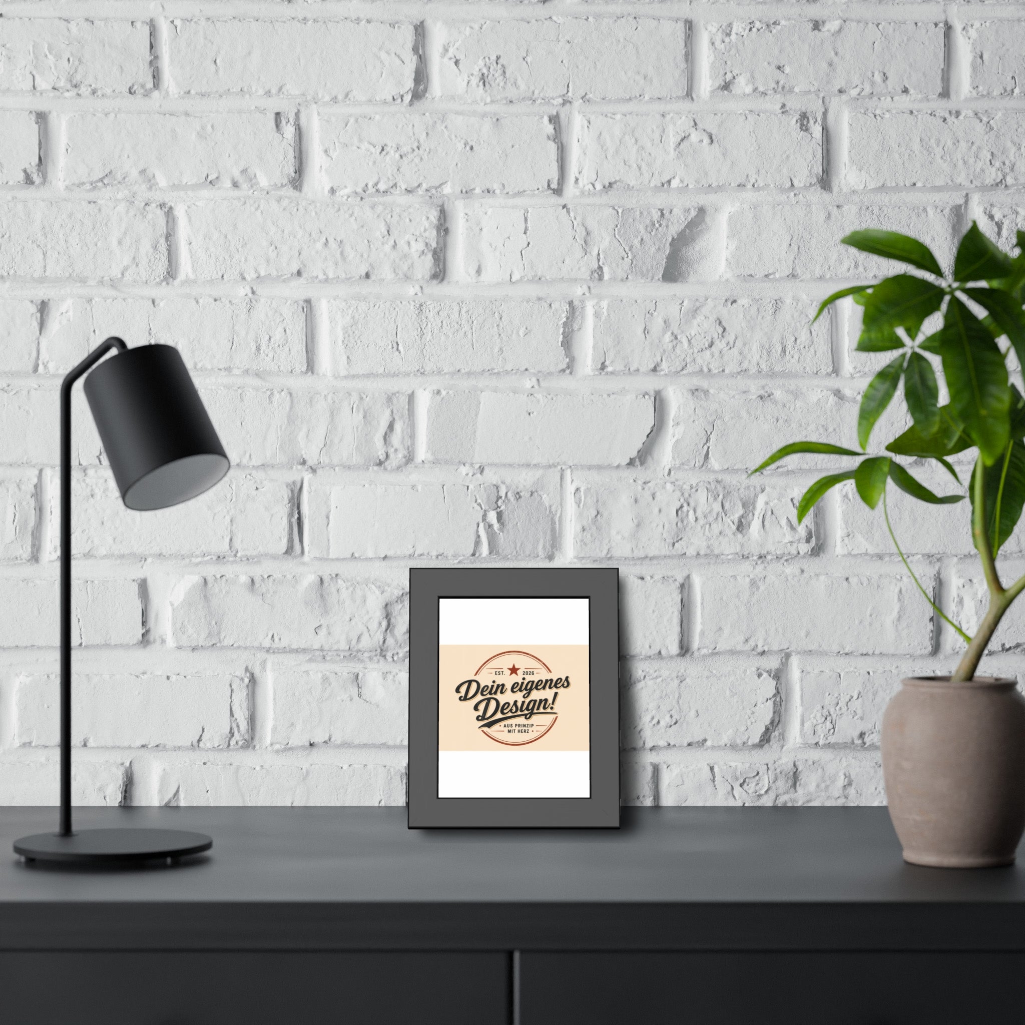 Framed Poster — Custom 'Dein eigenes Design!' Wall Art (Vintage Badge)