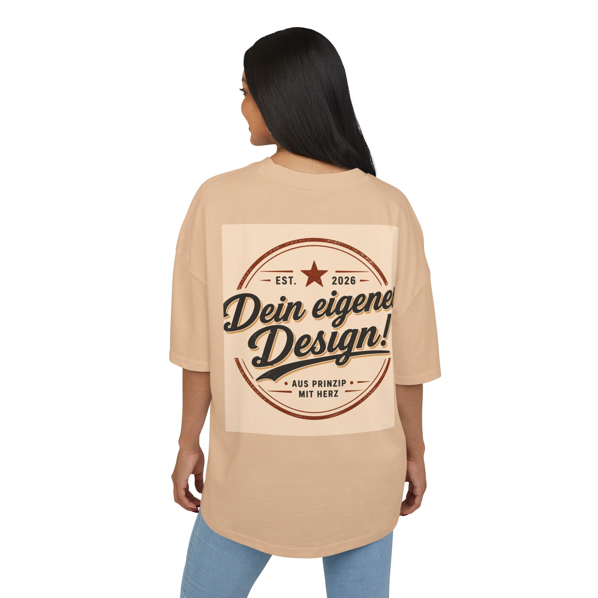 Vintage Badge T-Shirt — "Dein eigenes Design!" Retro Logo Tee