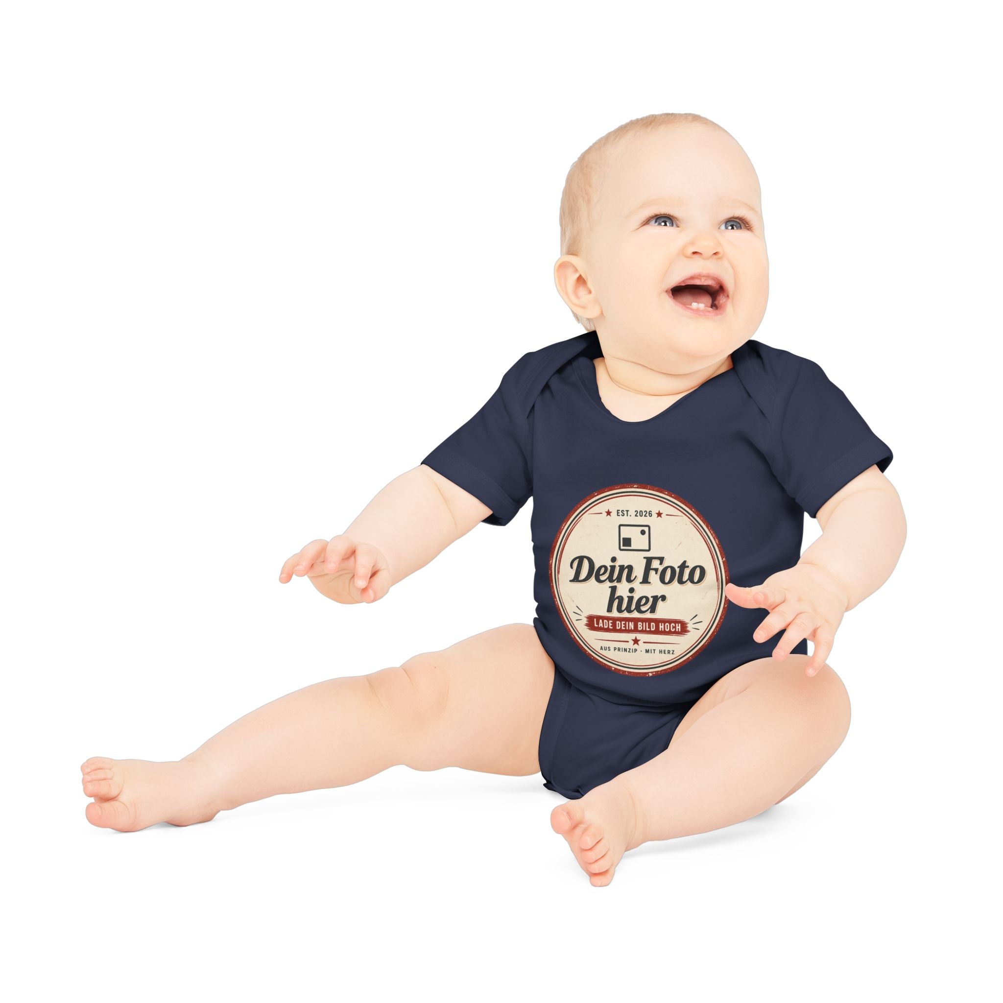 Personalised Organic Cotton Baby Bodysuit – Print your own design on a romper