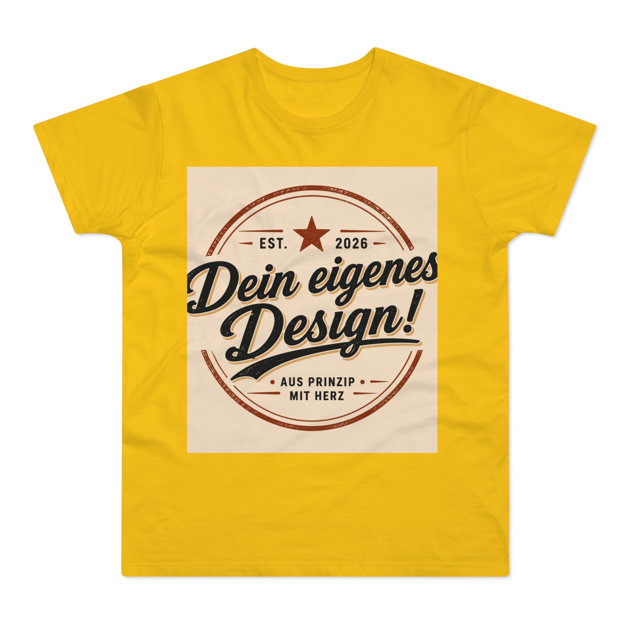 Men's Vintage Badge T‑Shirt — "Dein eigenes Design!" Retro Logo Tee