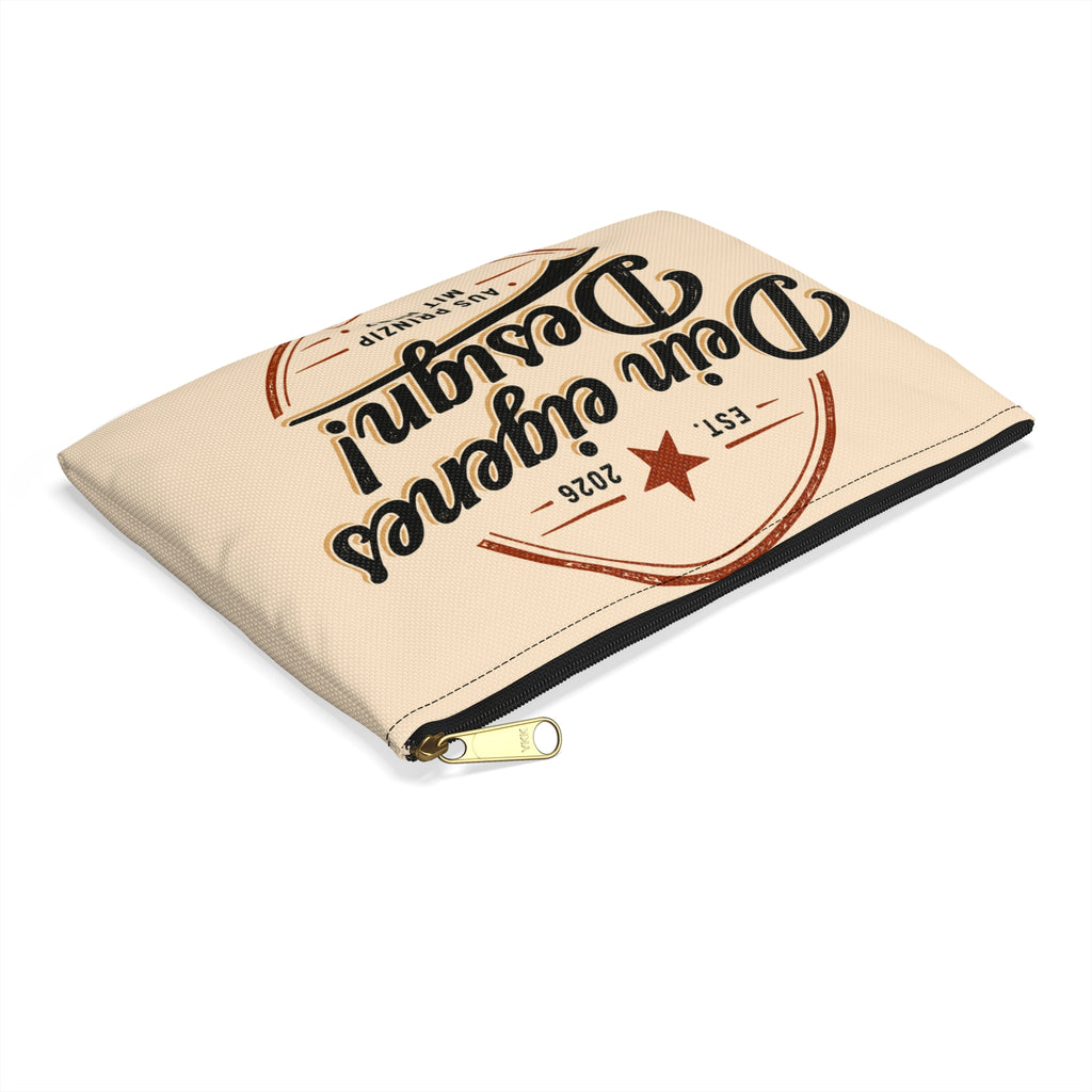 Retro Logo Accessory Pouch — "Dein eigenes Design!" Cotton Zip Bag