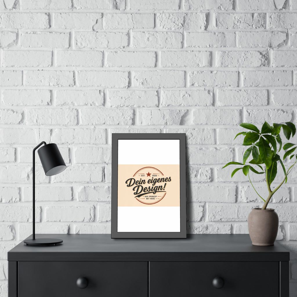 Framed Poster — Custom 'Dein eigenes Design!' Wall Art (Vintage Badge)