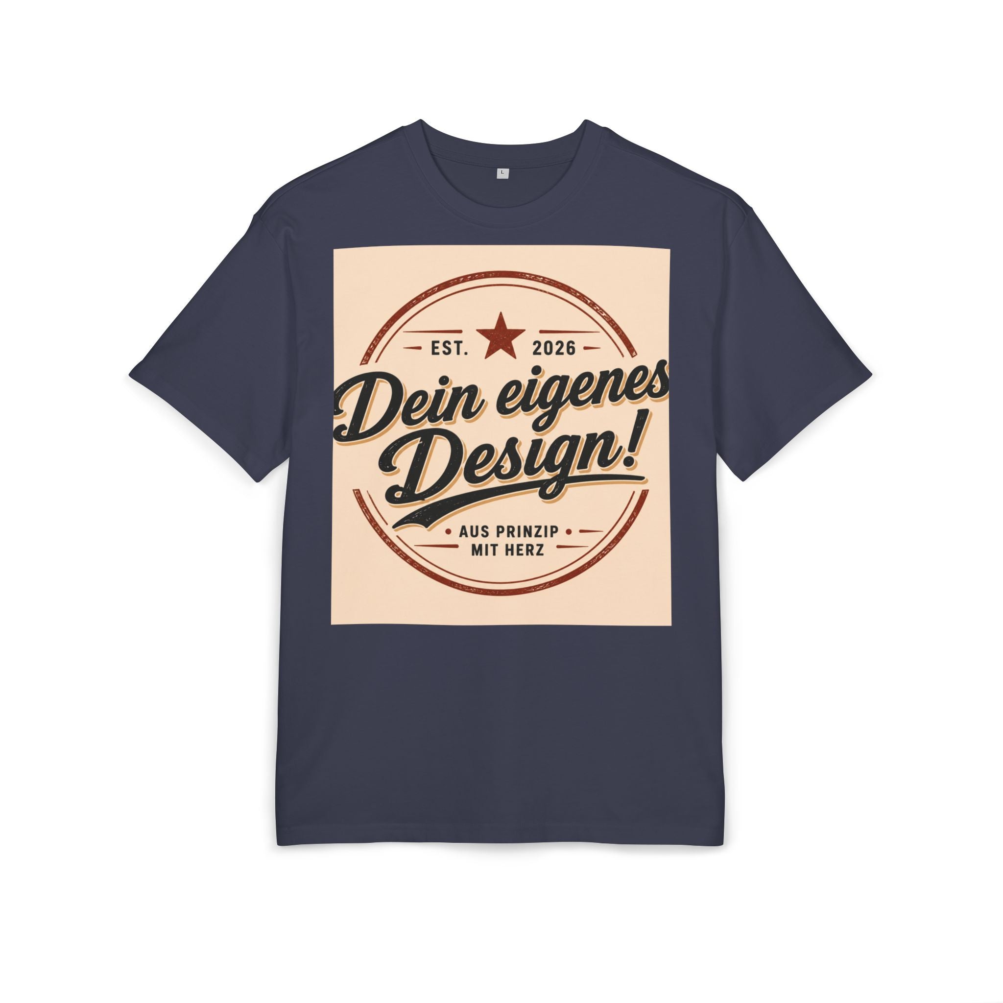 Oversize Tee — "Dein eigenes Design!" Retro Badge Graphic