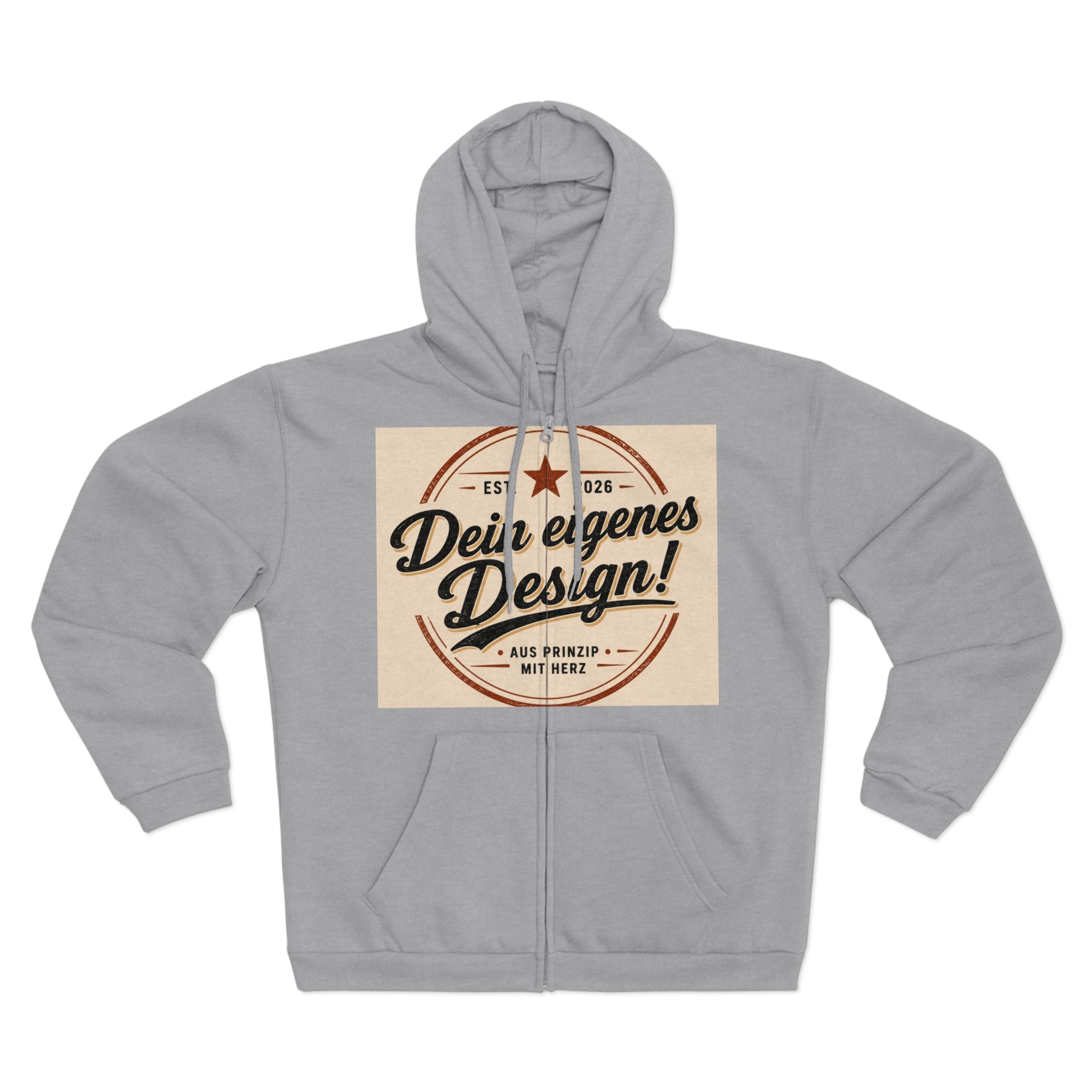 Vintage Badge Zip Hoodie – "Dein eigenes Design!" Graphic