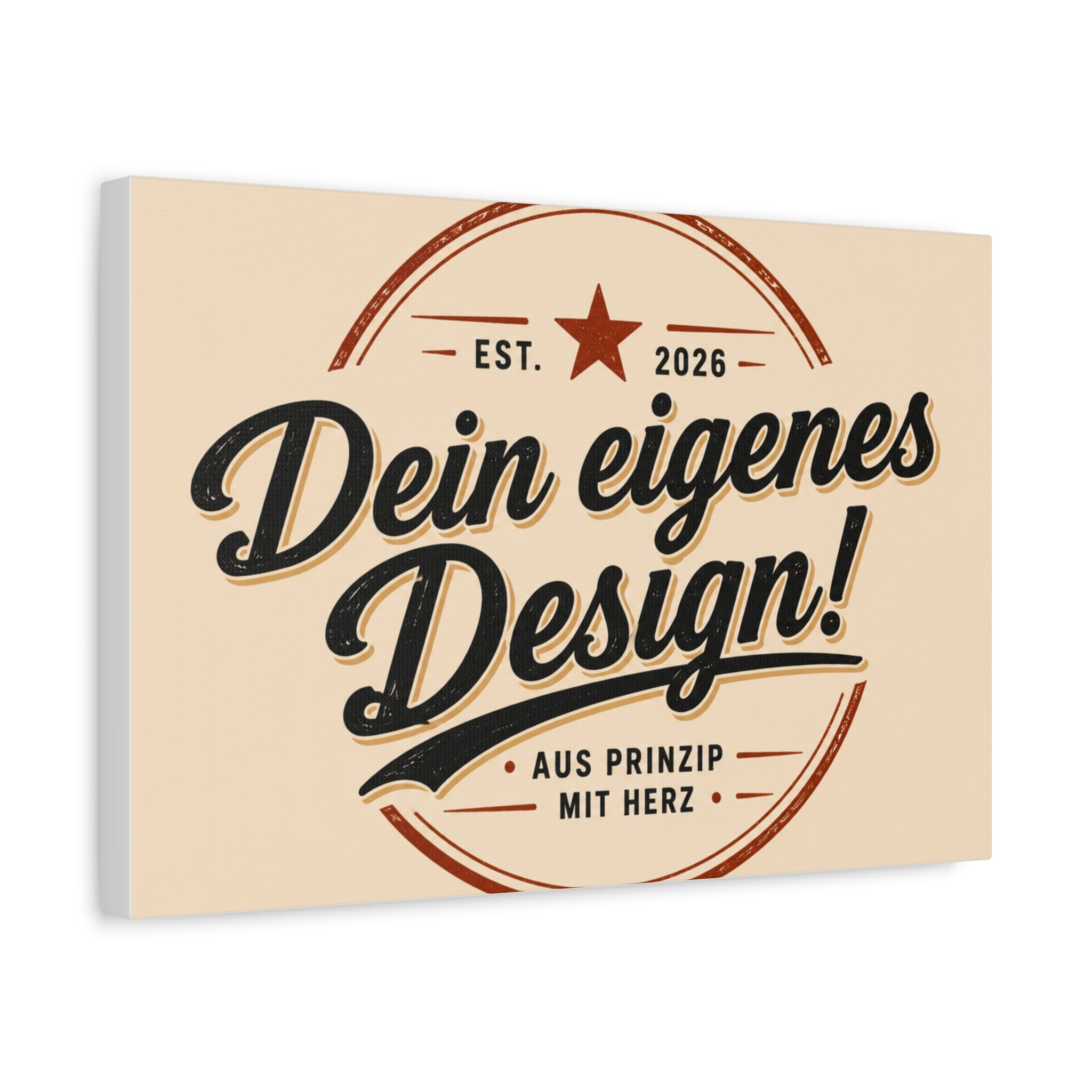 Matte Stretched Canvas - "Dein eigenes Design!" Vintage Badge Wall Art