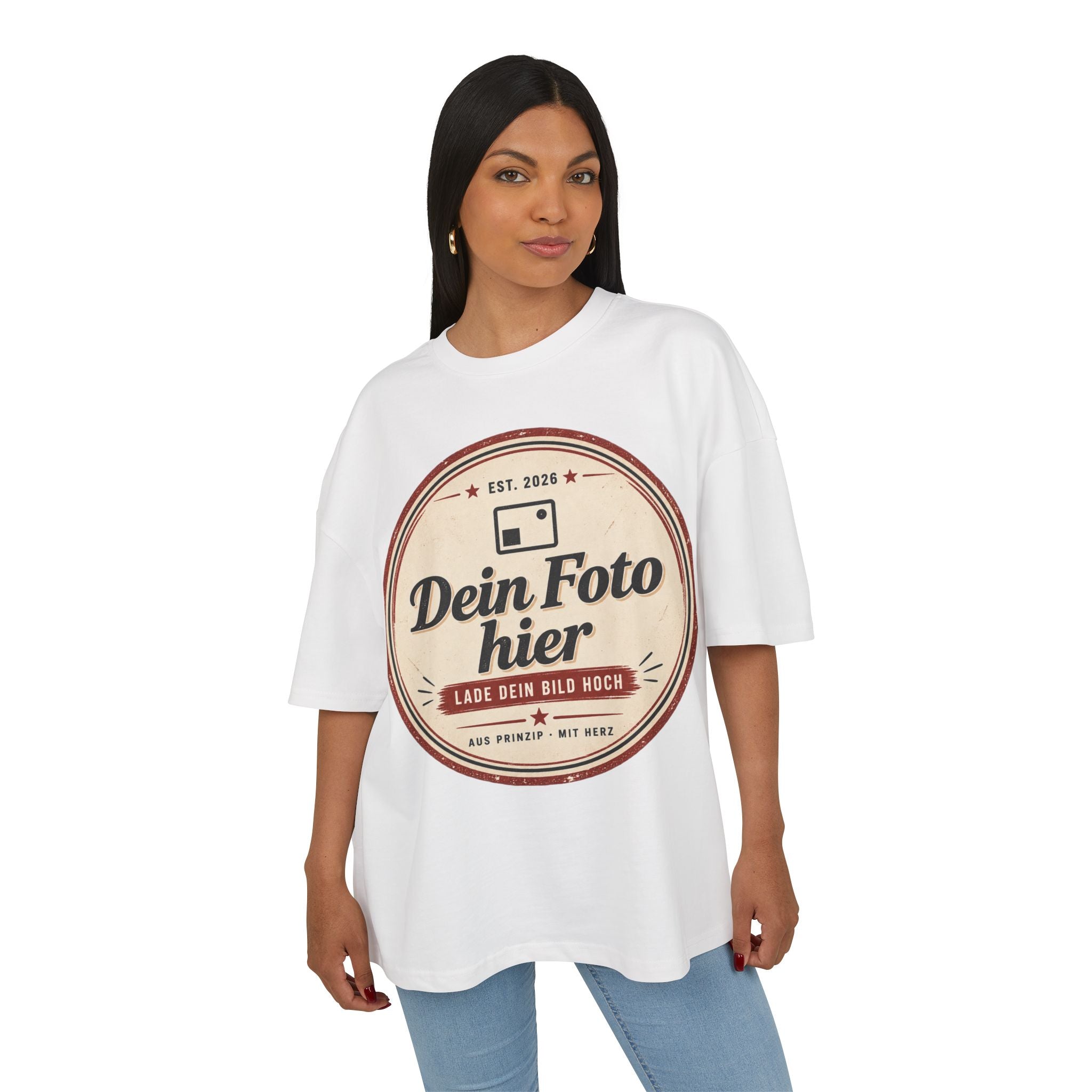 T-Shirt personalized with photo – Design your own retro logo shirt