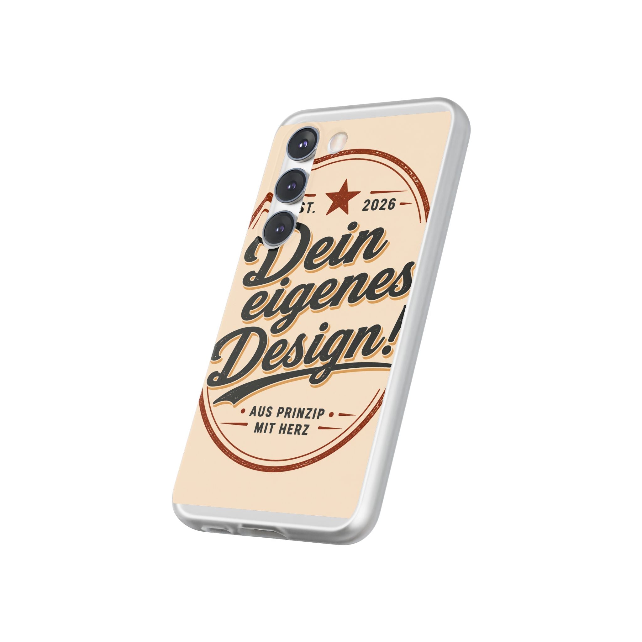 Phone Case — "Dein eigenes Design" Vintage Script Personalized Protective Case