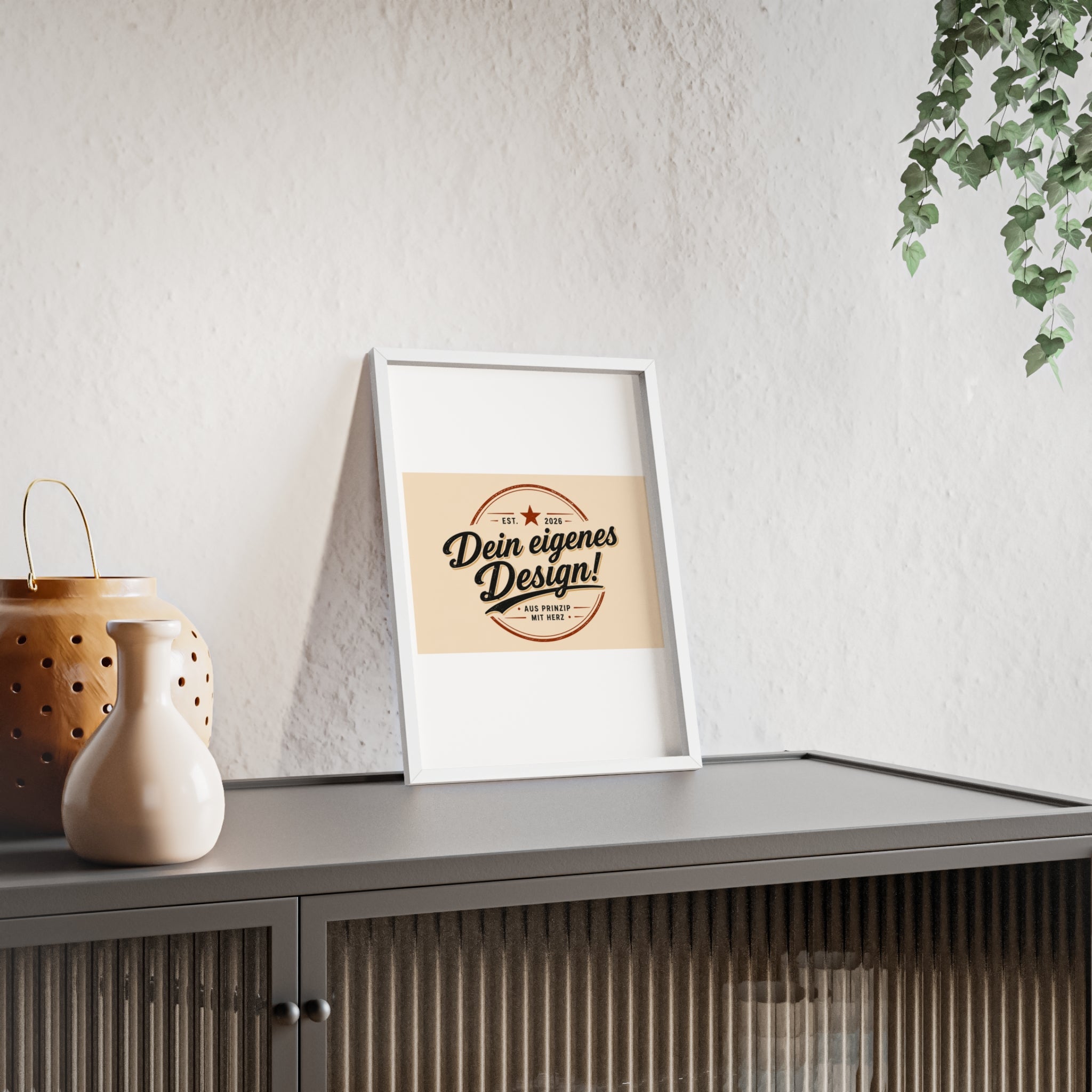 Framed Poster – "Dein eigenes Design!" Custom Wooden Frame Wall Art
