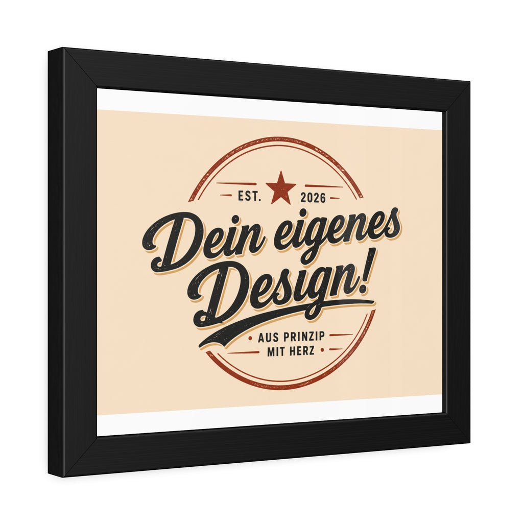 Framed Poster — Custom 'Dein eigenes Design!' Wall Art (Vintage Badge)