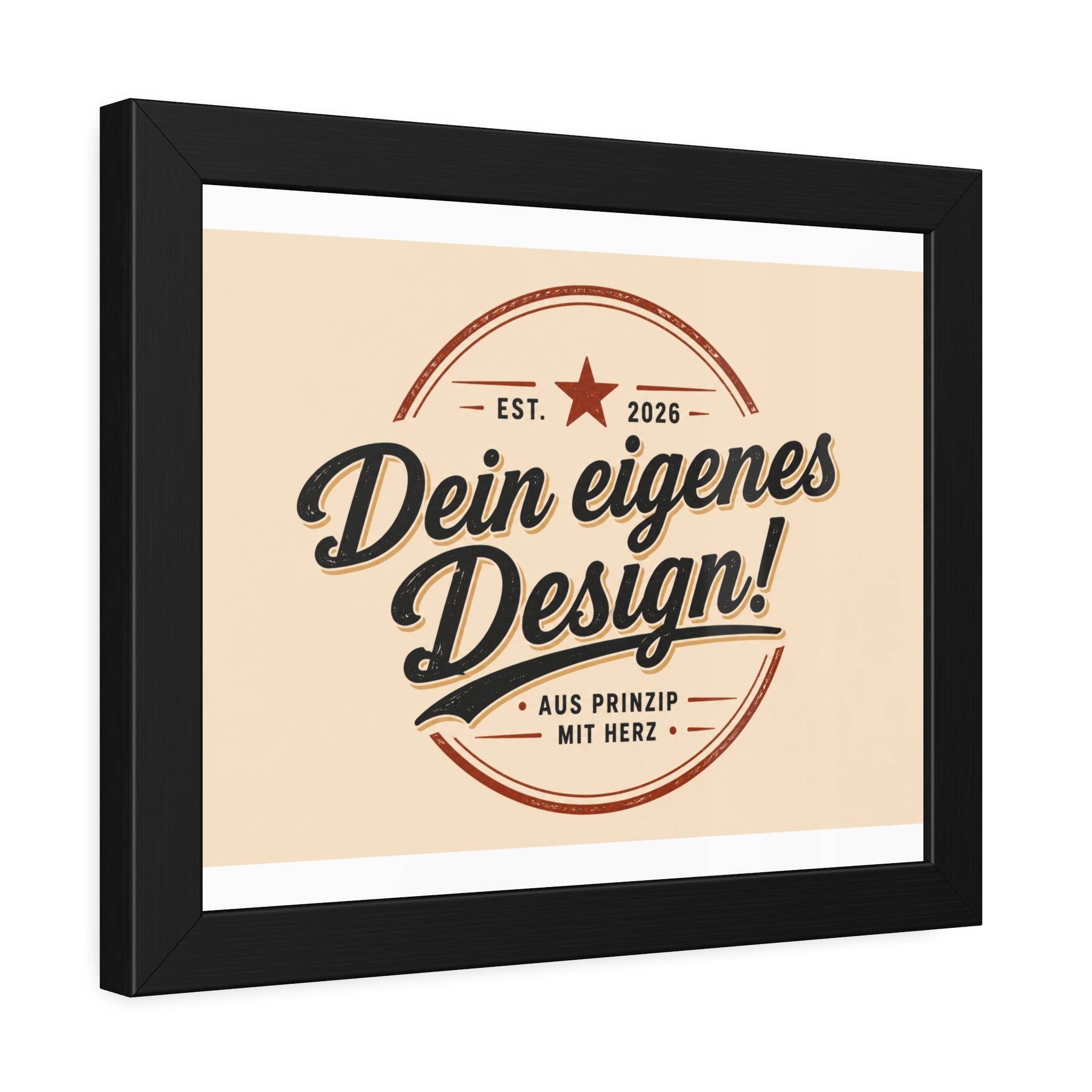 Framed Poster — Custom 'Dein eigenes Design!' Wall Art (Vintage Badge)
