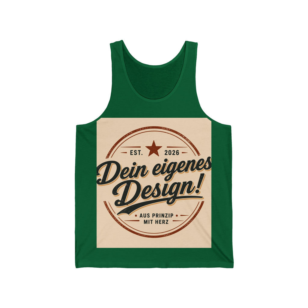 Retro Badge Tank Top — "Dein eigenes Design!" Custom German Vintage Logo Tank