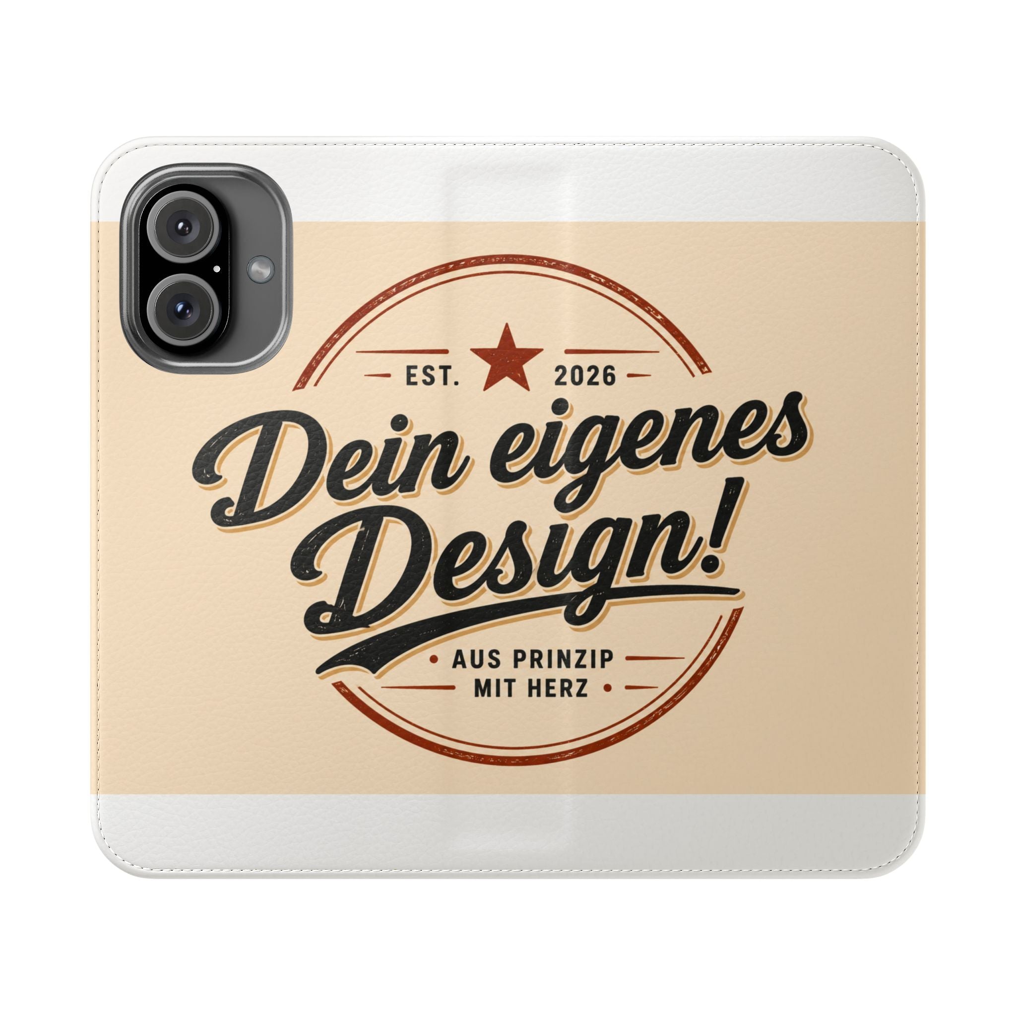 Flip Case Phone Wallet — "Dein eigenes Design!" Vintage Emblem