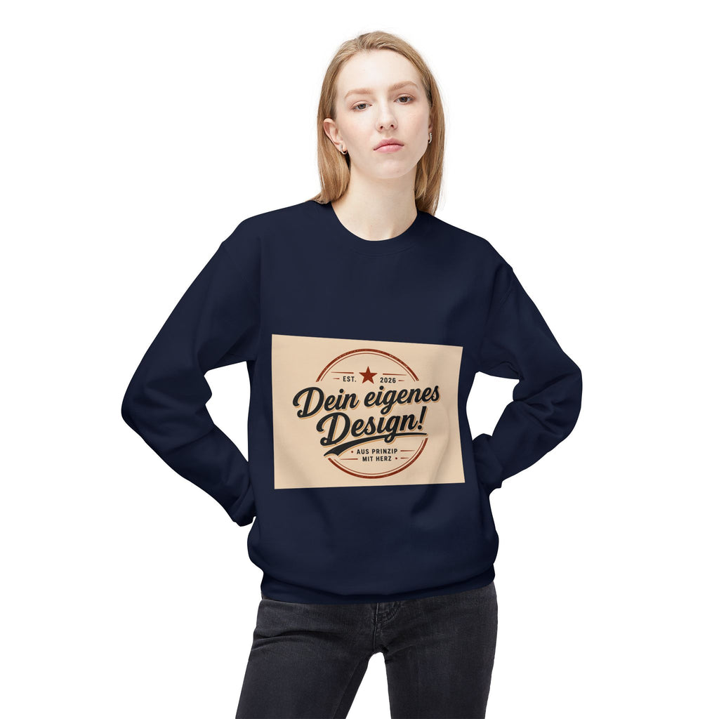 Crewneck Sweatshirt — "Dein eigenes Design!" Retro Badge Graphic