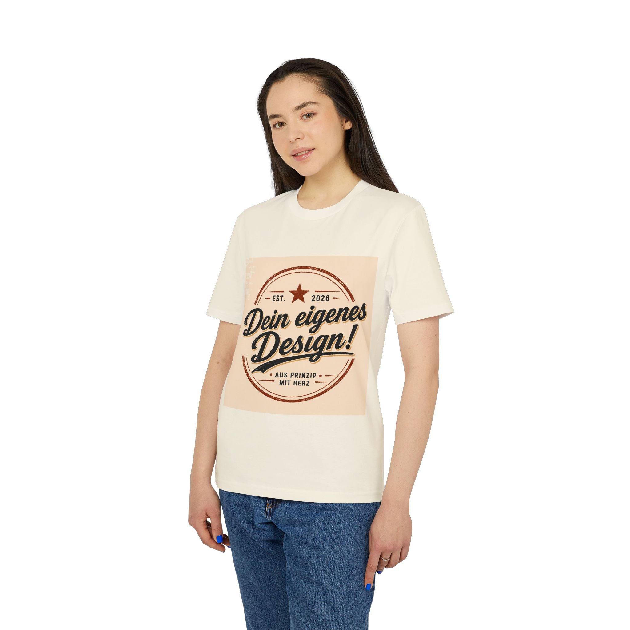 T-Shirt — Retro Stamp Design “Dein eigenes Design!” (Customizable Creator Tee)