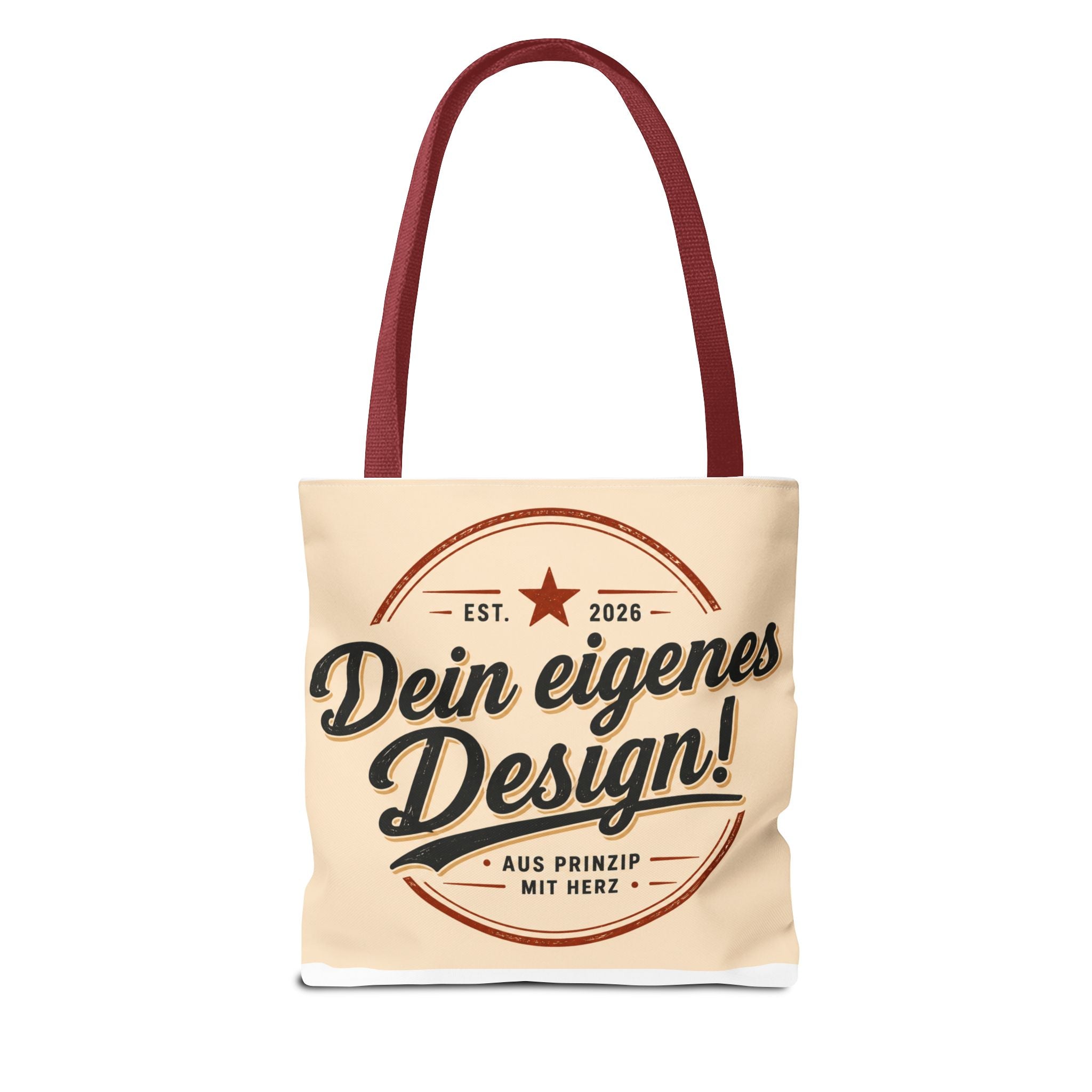 Custom Design Tote Bag — "Dein eigenes Design!" Vintage Emblem Canvas Shopper