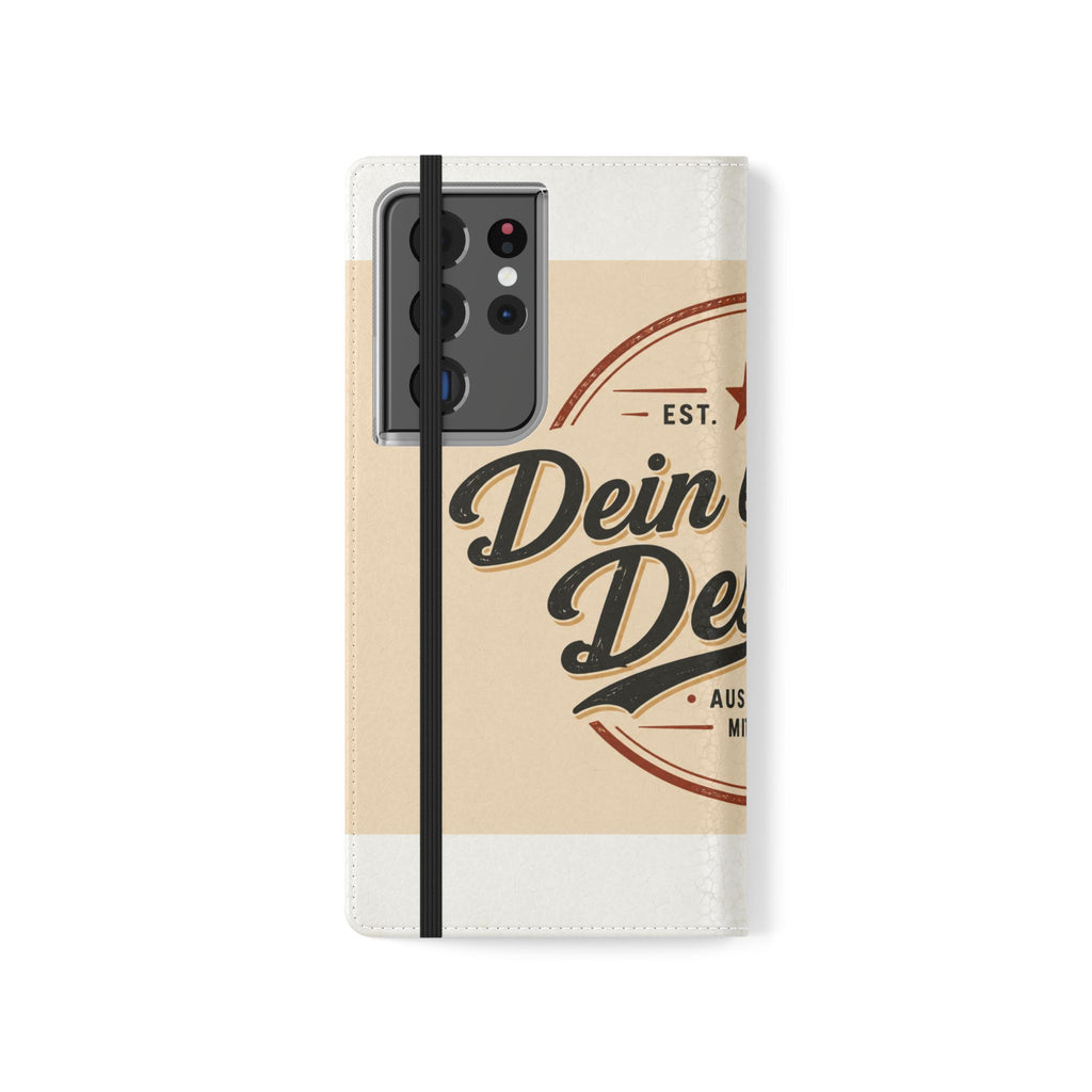 Flip Case Phone Wallet — "Dein eigenes Design!" Vintage Emblem