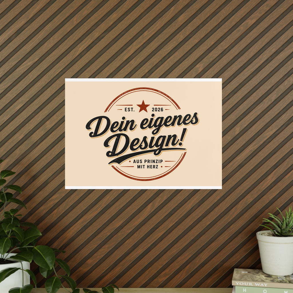 Custom Photopaper Poster — Personalizable Vintage Badge Design (Dein eigenes Design!)