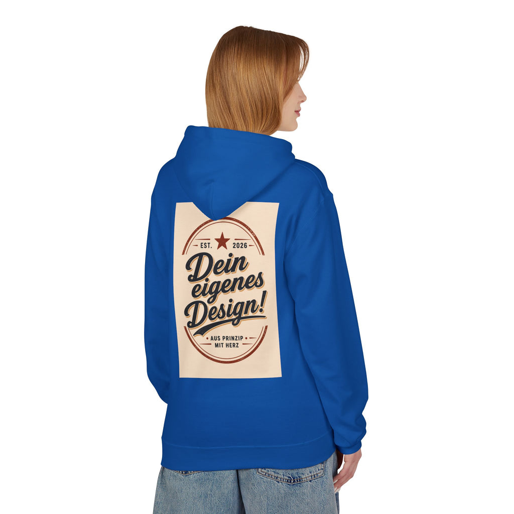 Hoodie — Custom Vintage Badge Design (Dein eigenes Design!)