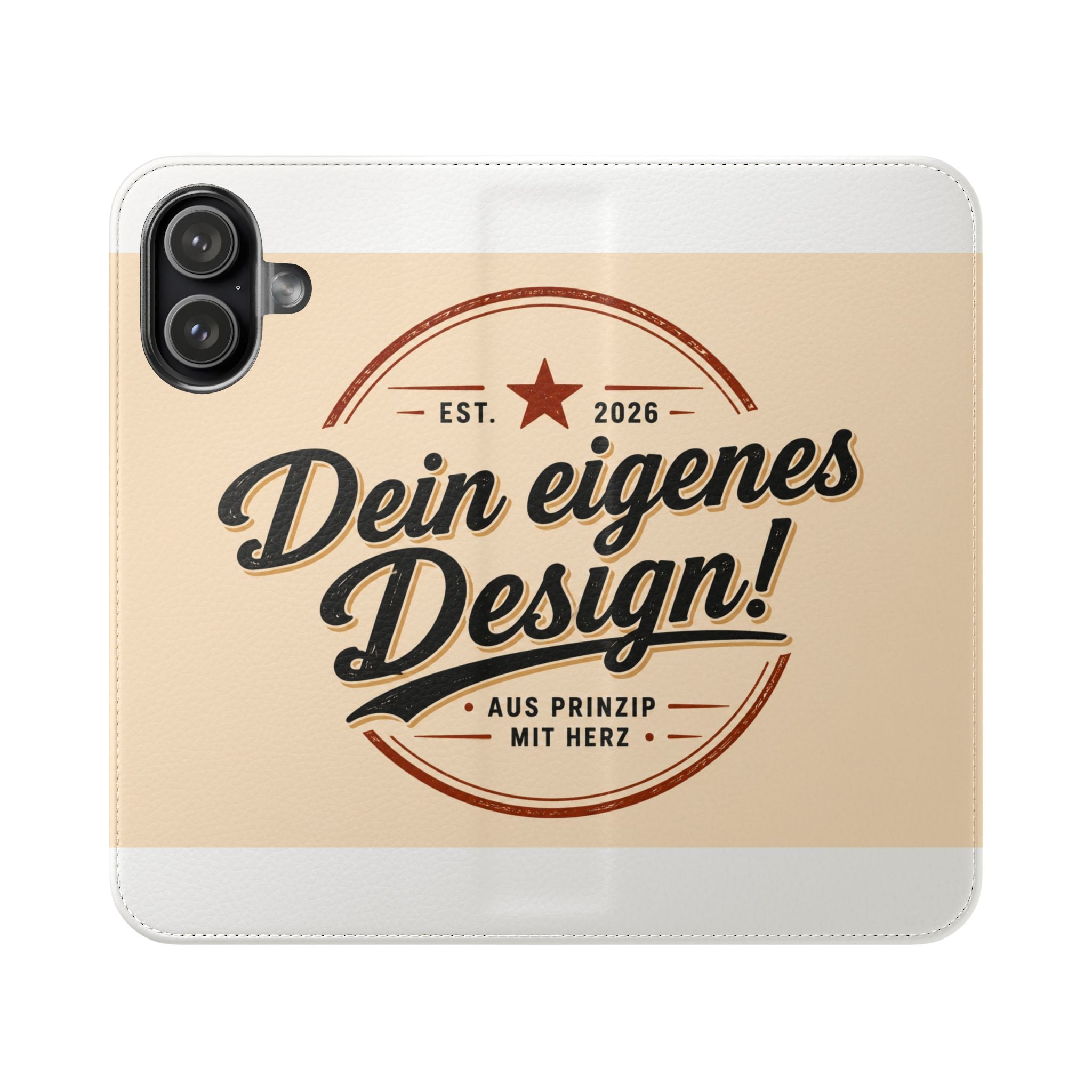 Flip Case Phone Wallet — "Dein eigenes Design!" Vintage Emblem