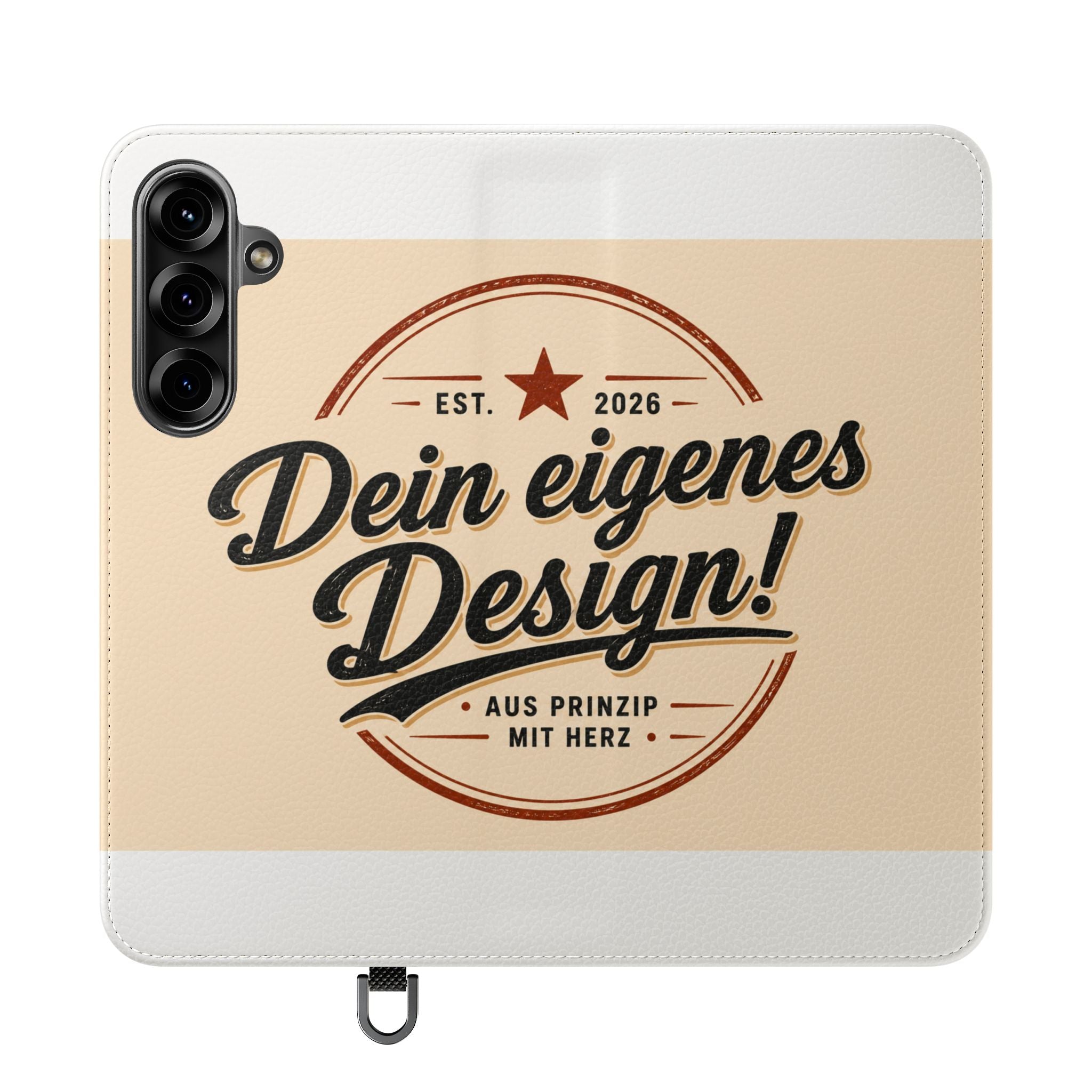 Flip Case Phone Wallet — "Dein eigenes Design!" Vintage Emblem