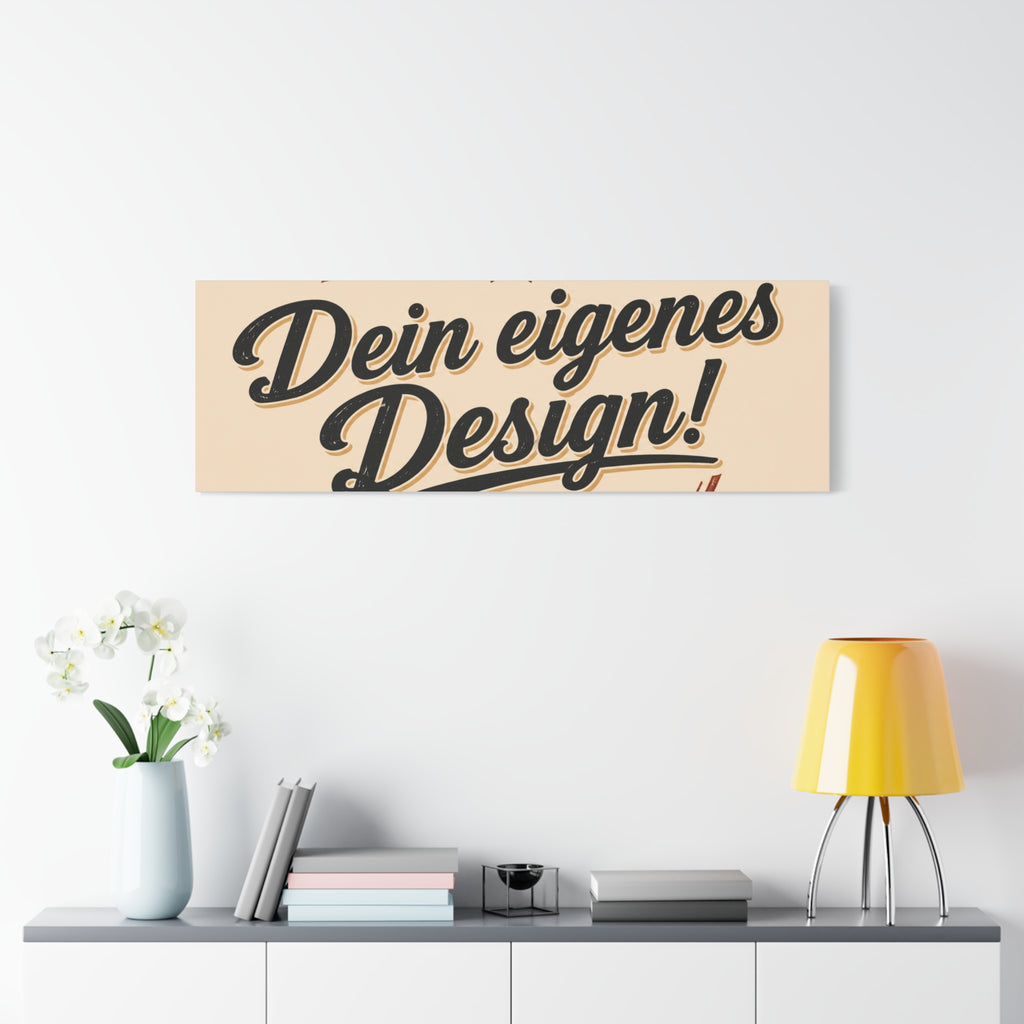 Matte Stretched Canvas - "Dein eigenes Design!" Vintage Badge Wall Art