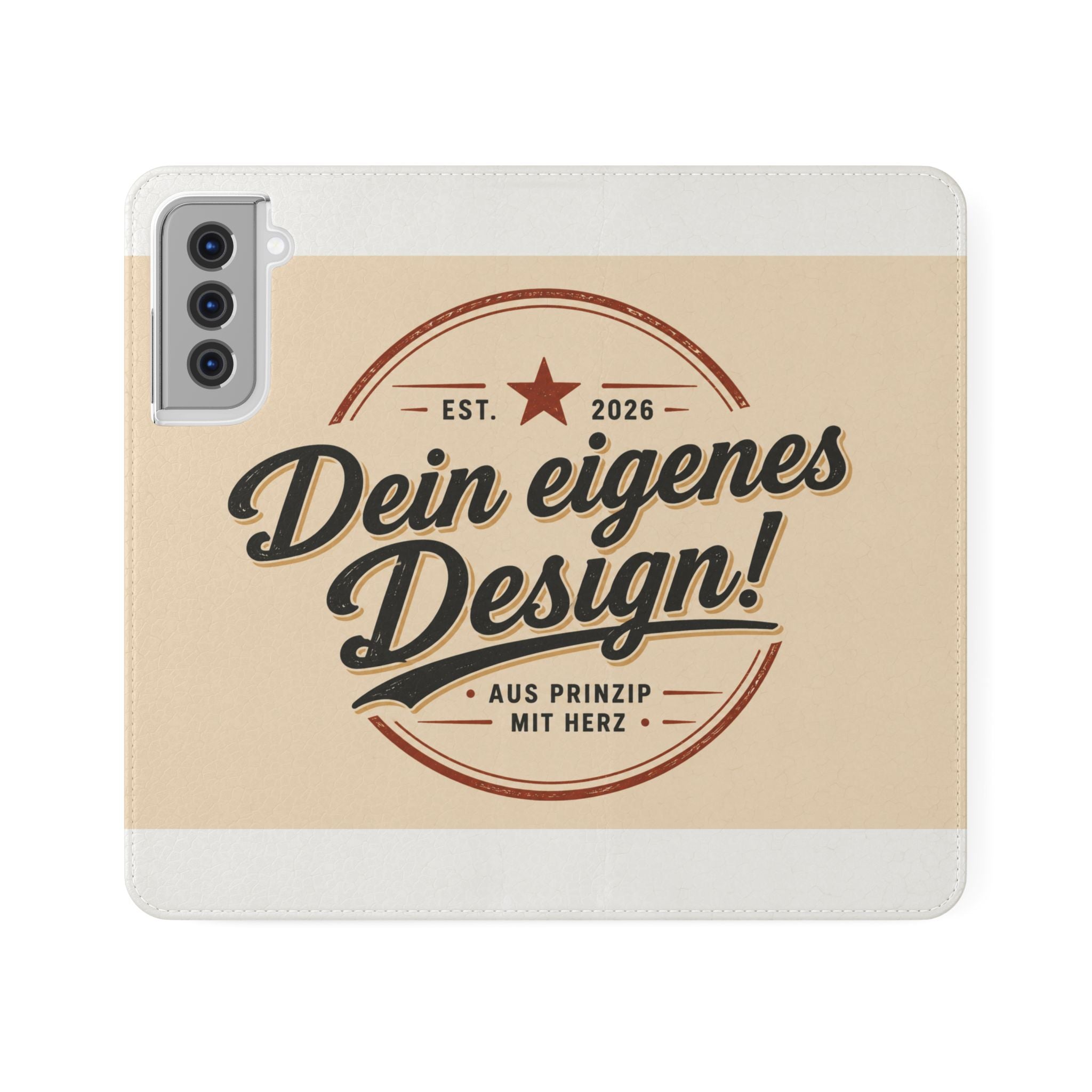 Flip Case Phone Wallet — "Dein eigenes Design!" Vintage Emblem