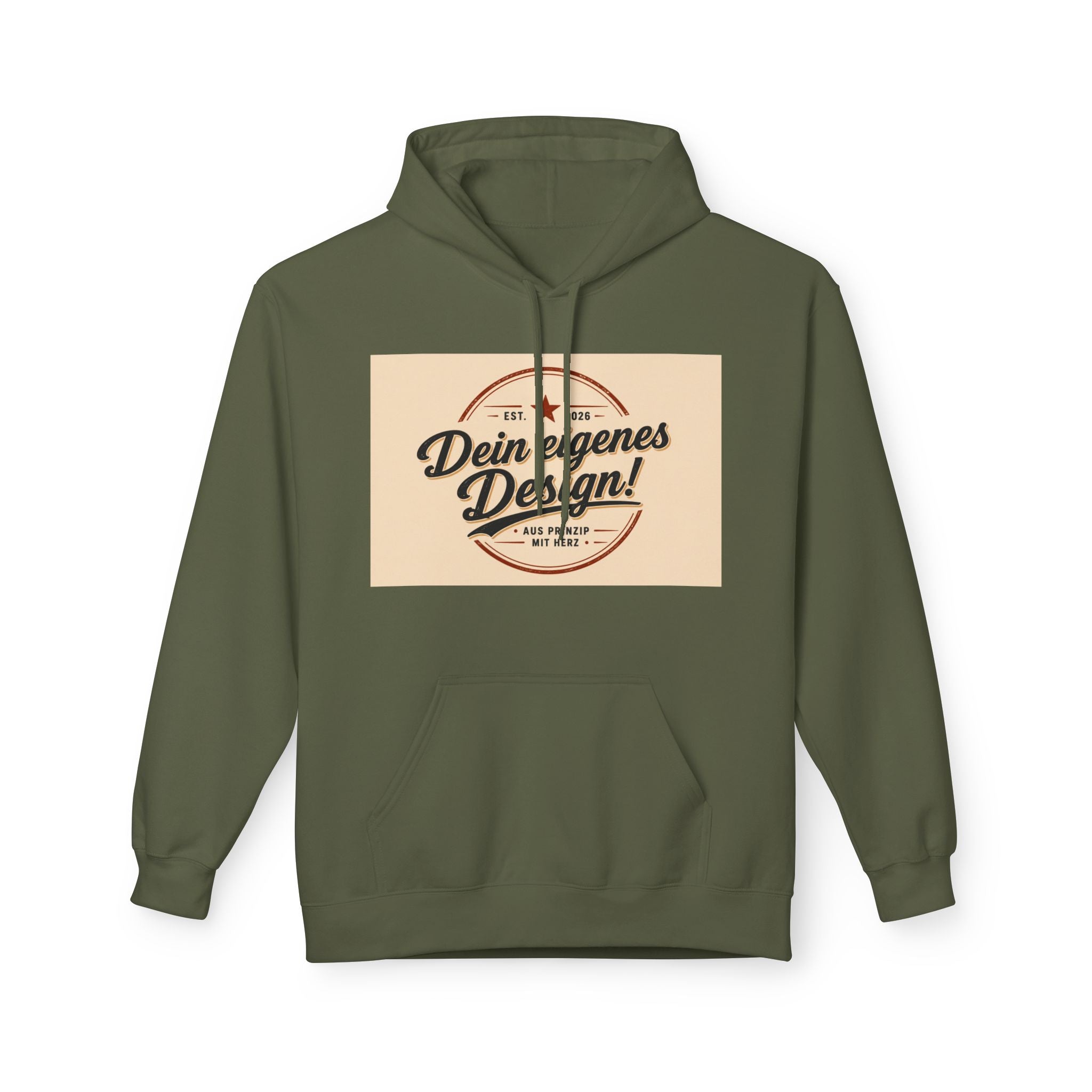 Hoodie — Custom Vintage Badge Design (Dein eigenes Design!)