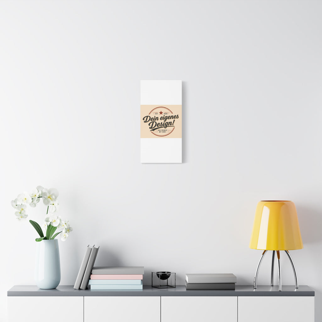 Matte Stretched Canvas - "Dein eigenes Design!" Vintage Badge Wall Art