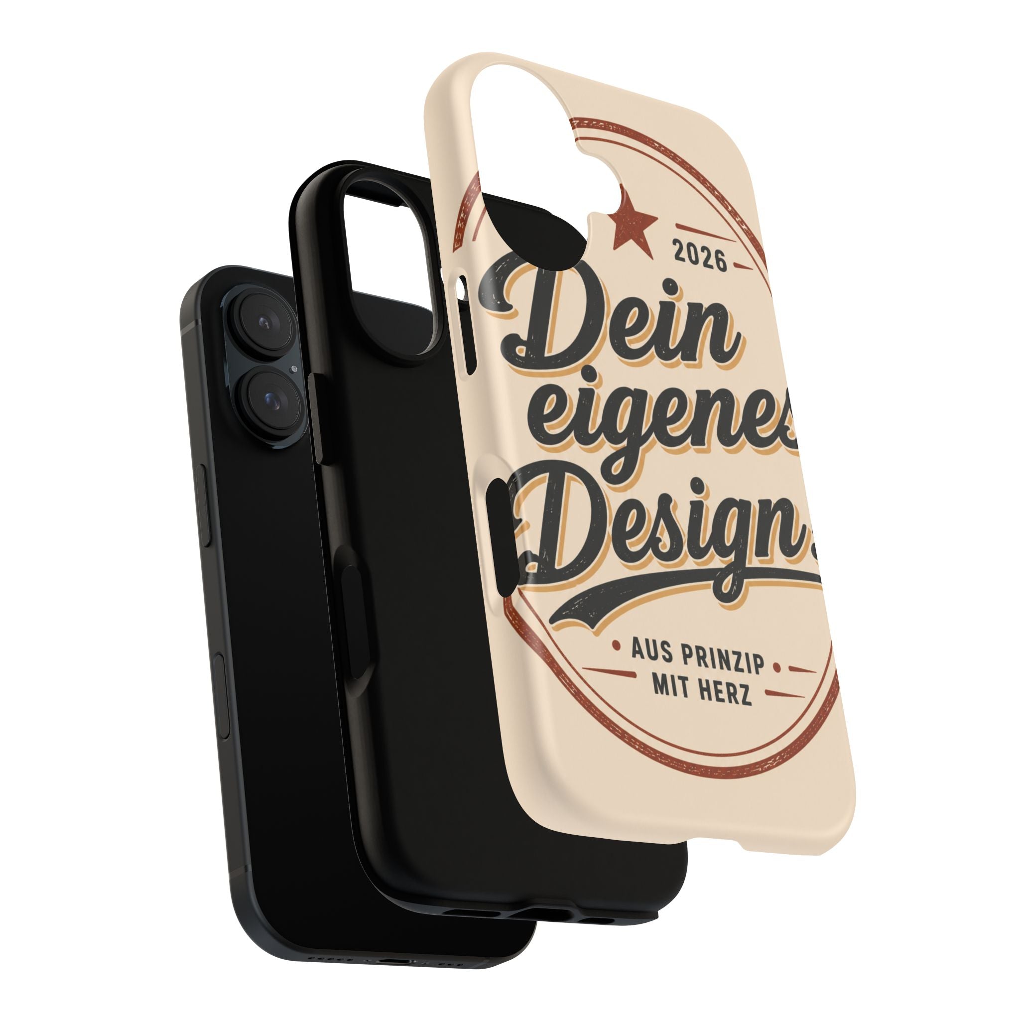 Custom Tough Phone Case — "Dein eigenes Design" Vintage Script Tough Case