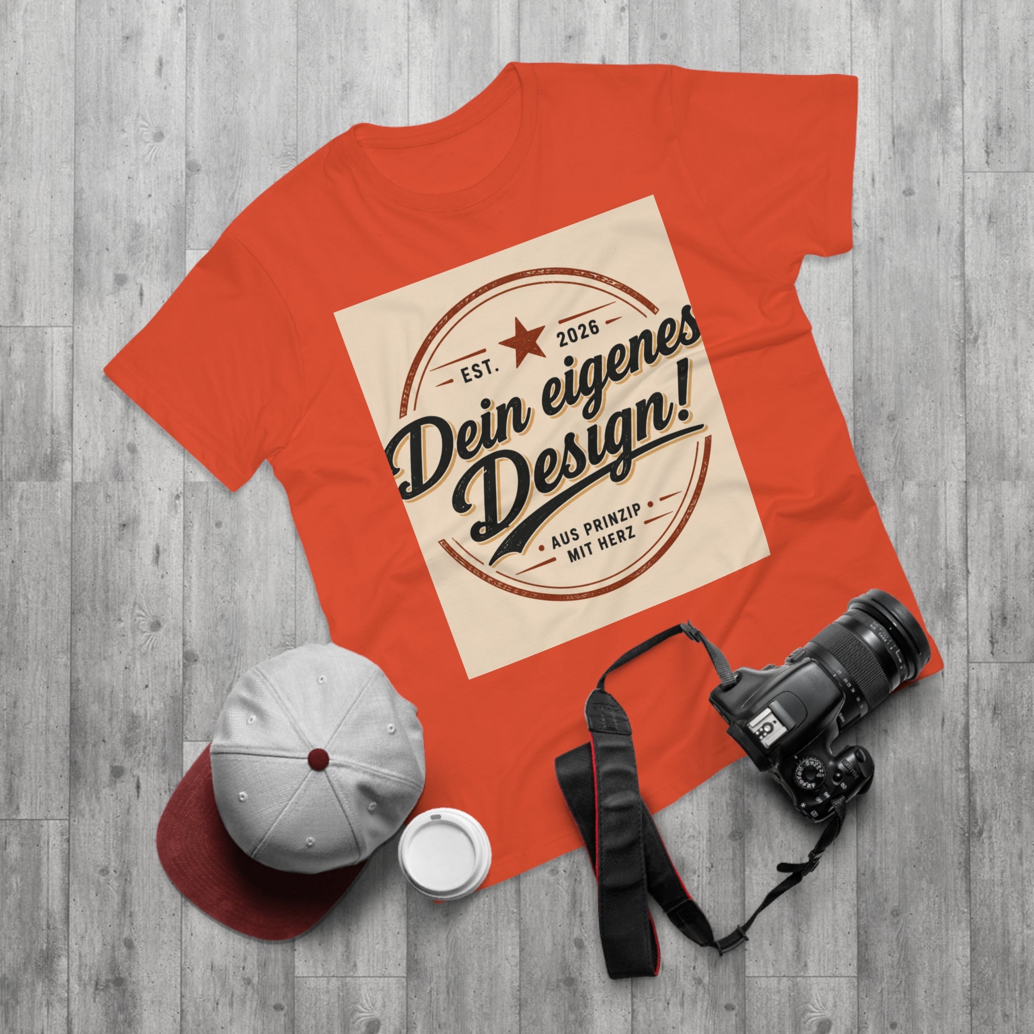 Men's Vintage Badge T‑Shirt — "Dein eigenes Design!" Retro Logo Tee