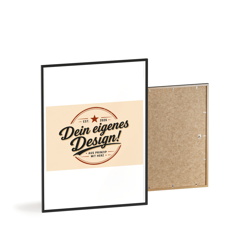 Framed Poster – "Dein eigenes Design!" Custom Wooden Frame Wall Art