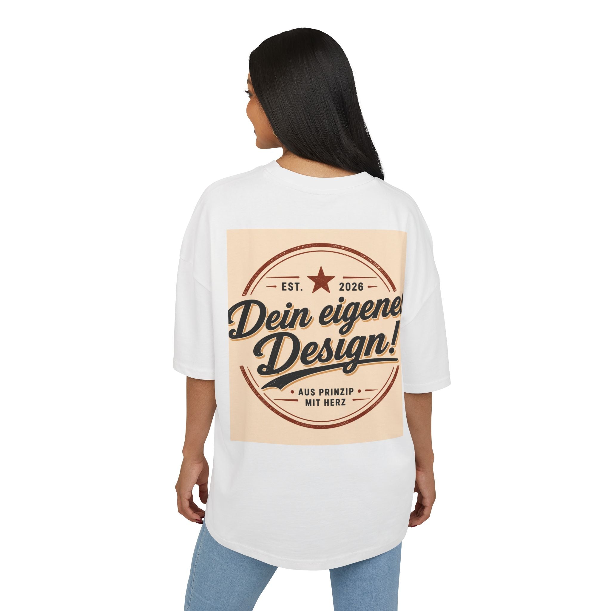 Vintage Badge T-Shirt — "Dein eigenes Design!" Retro Logo Tee