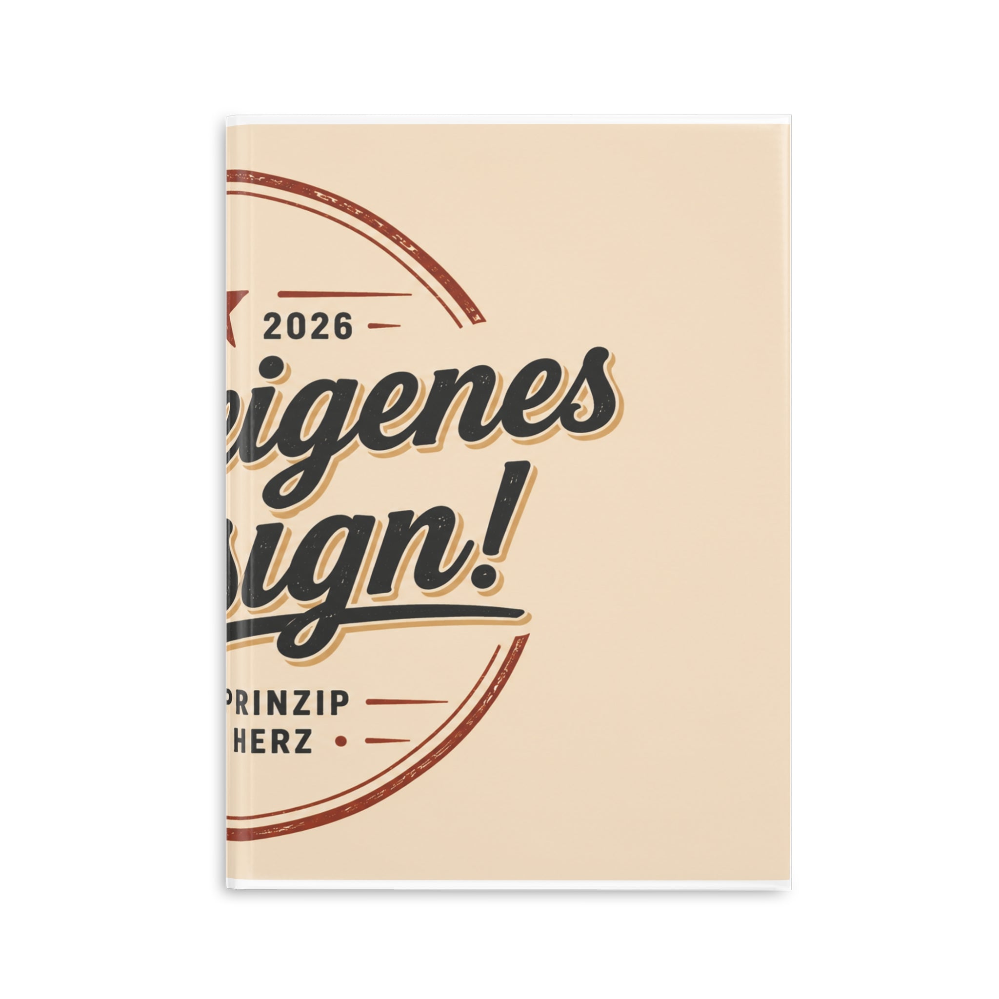 Vintage Badge Hardcover Notebook — 'Dein eigenes Design' Puffy Cover Journal
