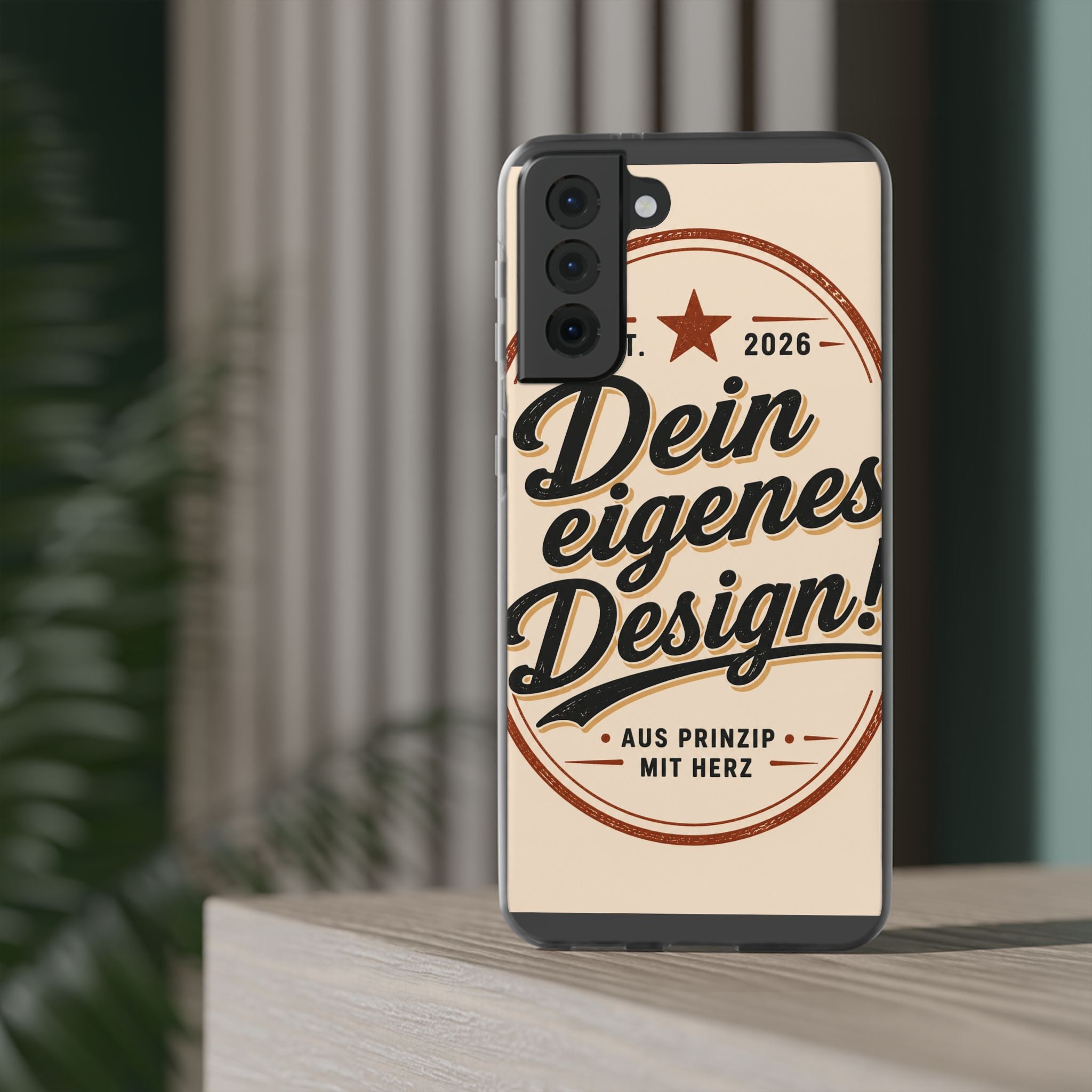 Phone Case — "Dein eigenes Design" Vintage Script Personalized Protective Case