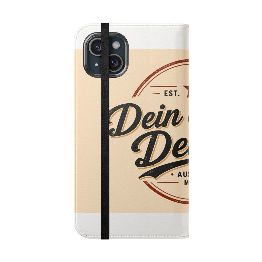 Flip Case Phone Wallet — "Dein eigenes Design!" Vintage Emblem