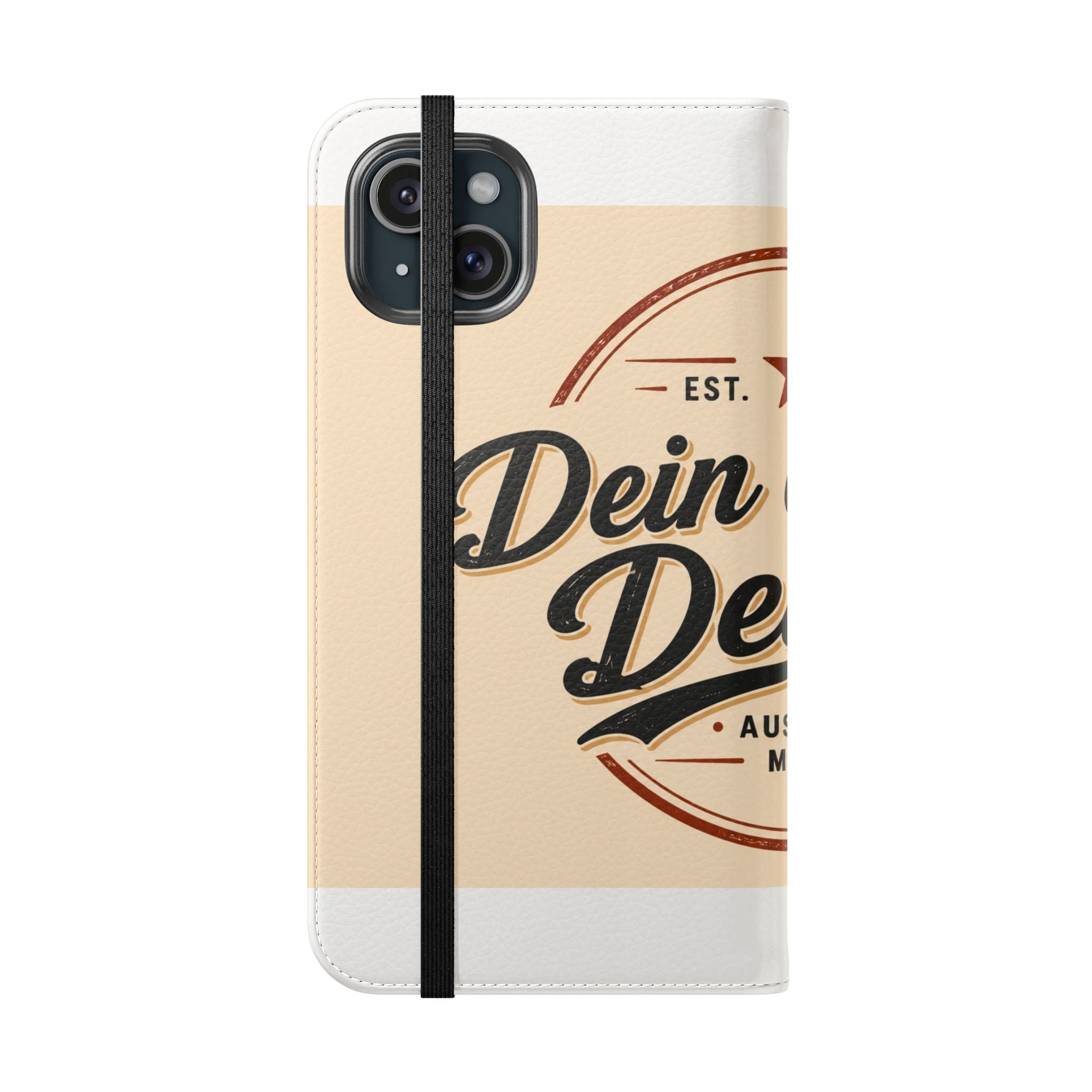Flip Case Phone Wallet — "Dein eigenes Design!" Vintage Emblem