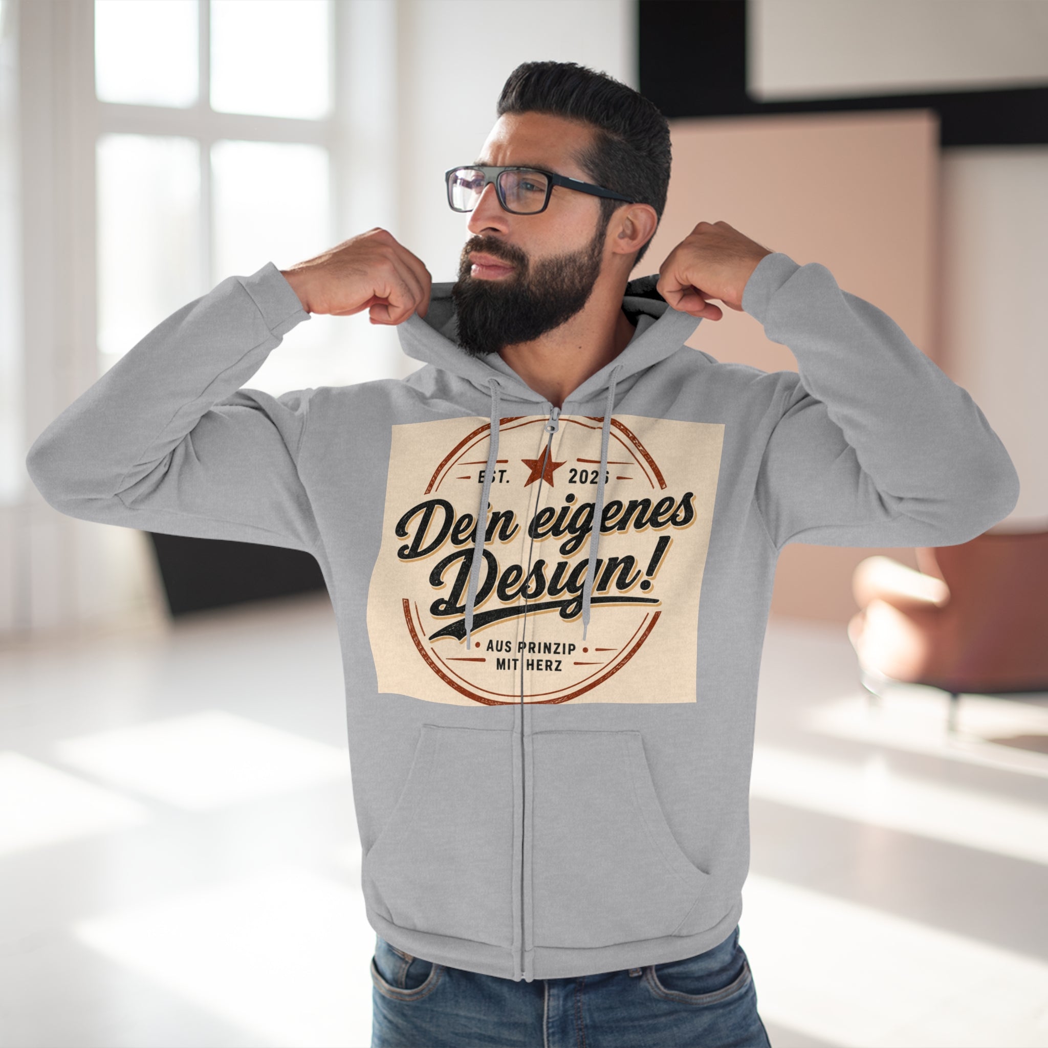 Personalisierter Zip Hoodie – Mit eigenem Foto gestalten