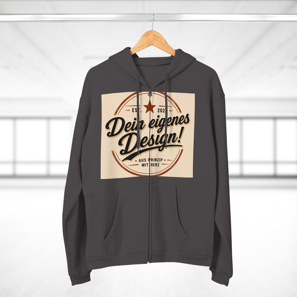 Vintage Badge Zip Hoodie – "Dein eigenes Design!" Graphic
