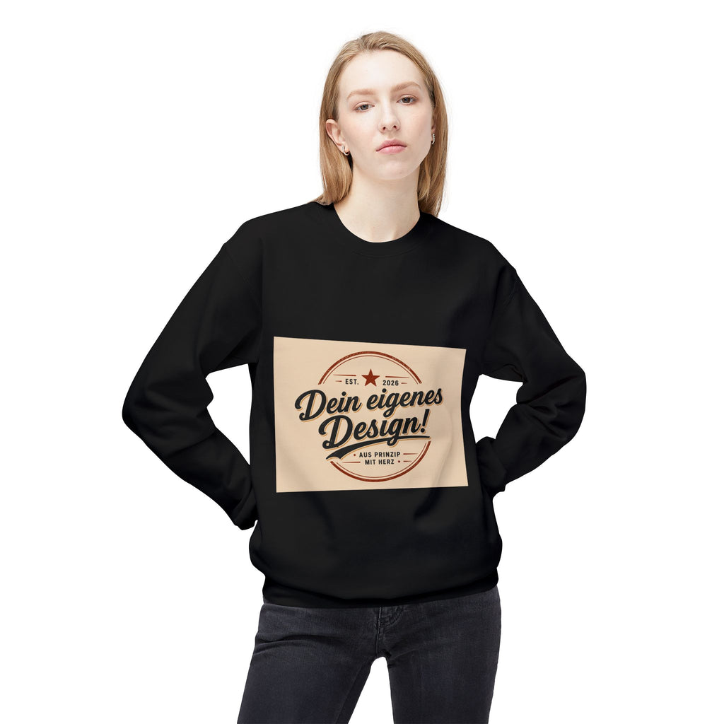 Crewneck Sweatshirt — "Dein eigenes Design!" Retro Badge Graphic