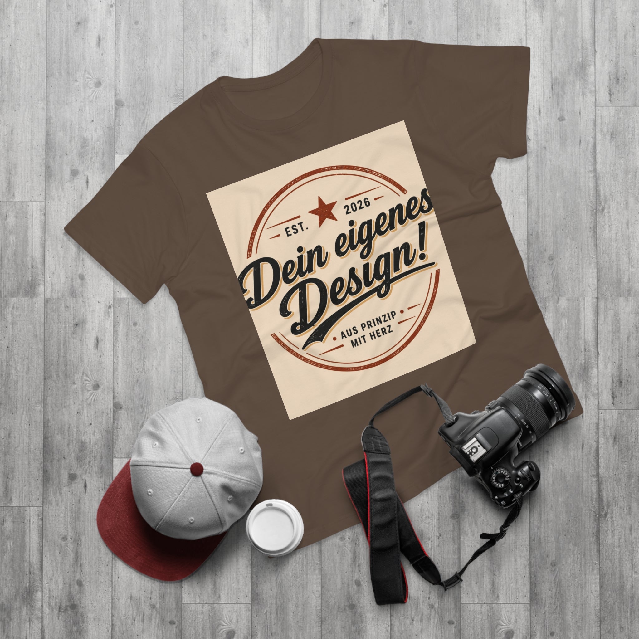 Men's Vintage Badge T‑Shirt — "Dein eigenes Design!" Retro Logo Tee
