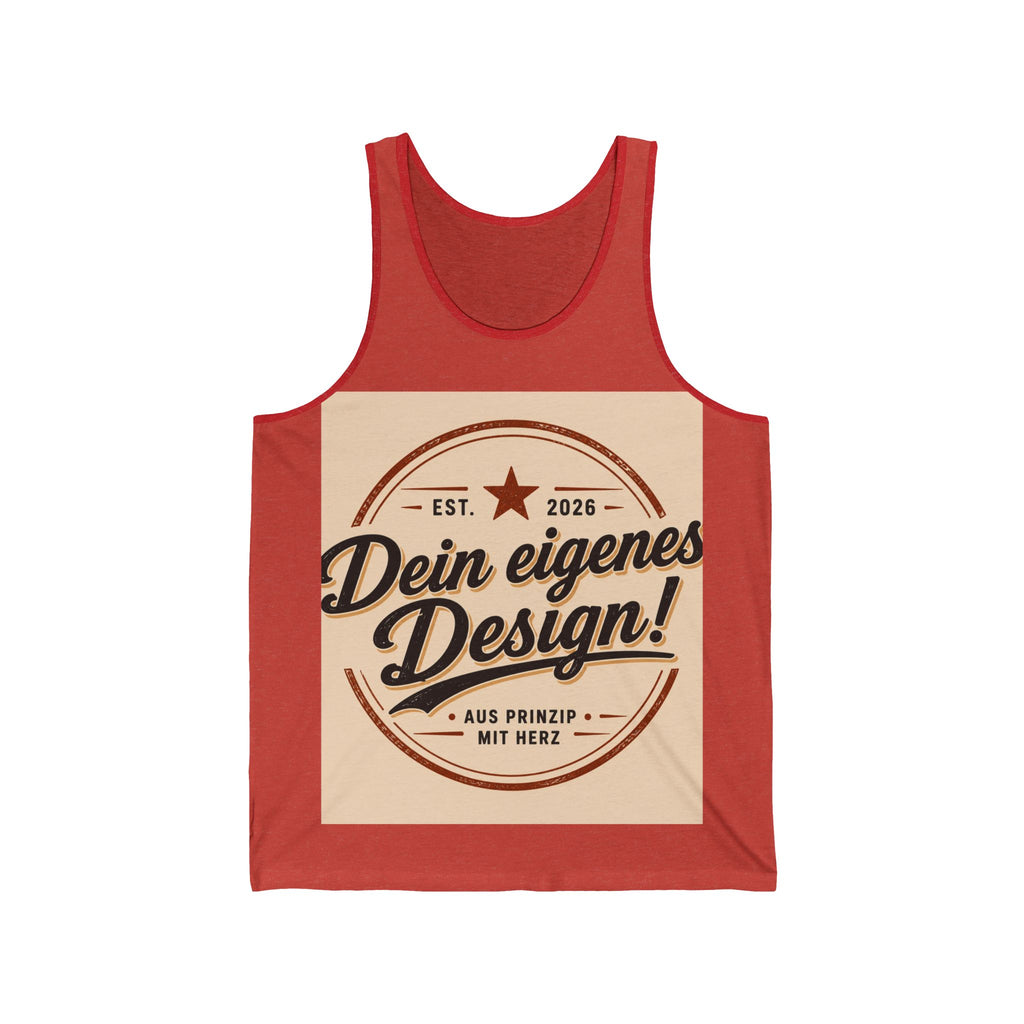 Retro Badge Tank Top — "Dein eigenes Design!" Custom German Vintage Logo Tank