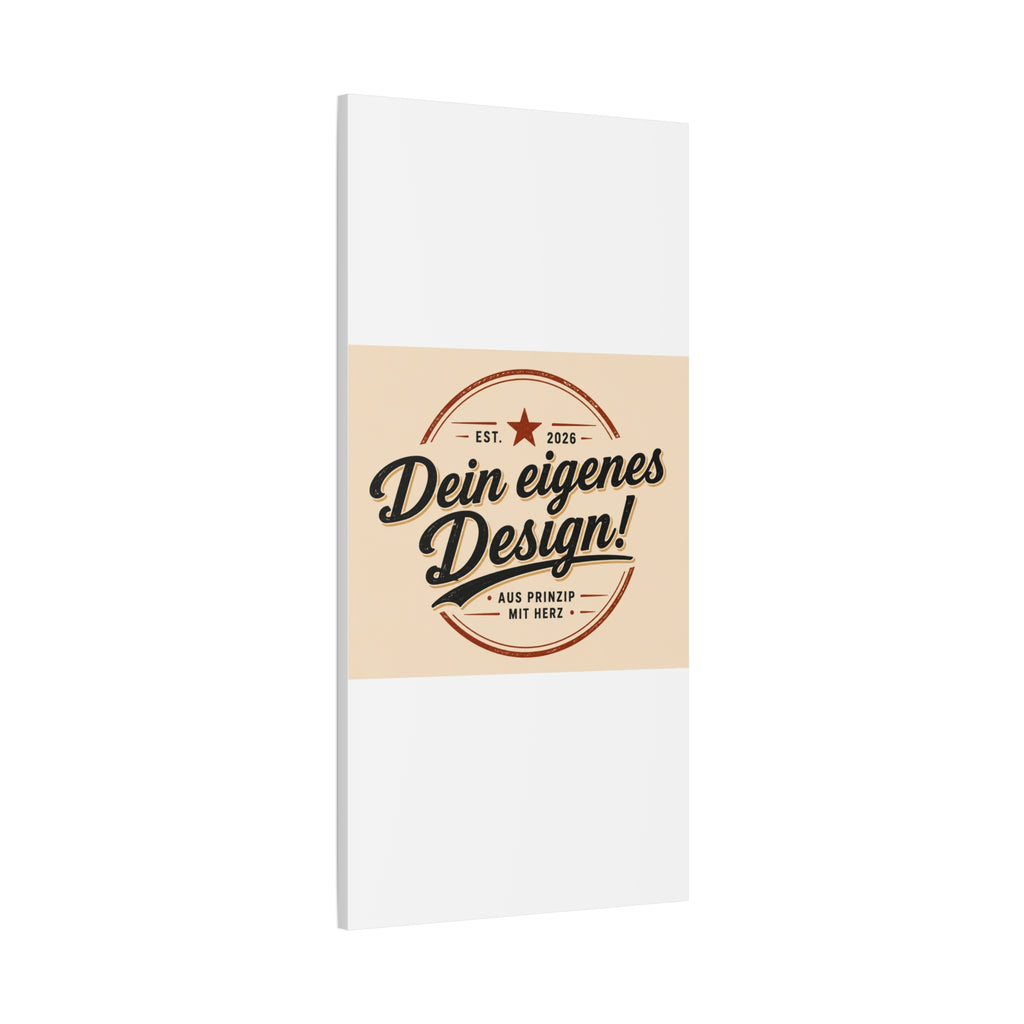 Matte Stretched Canvas - "Dein eigenes Design!" Vintage Badge Wall Art