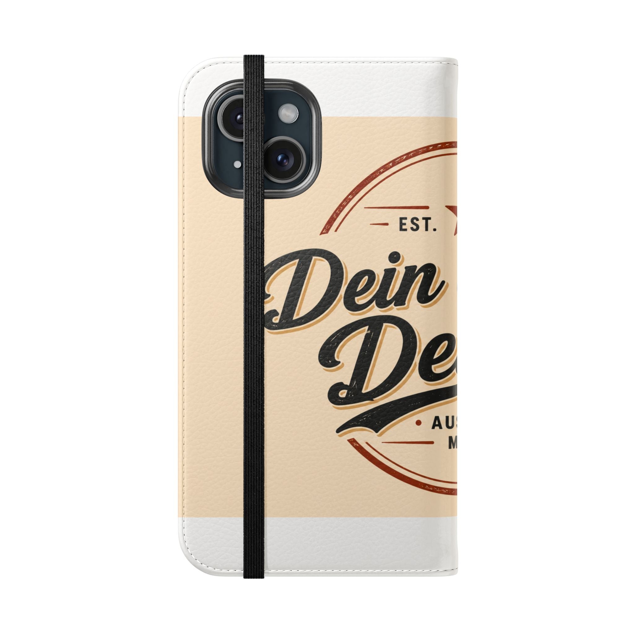 Flip Case Phone Wallet — "Dein eigenes Design!" Vintage Emblem