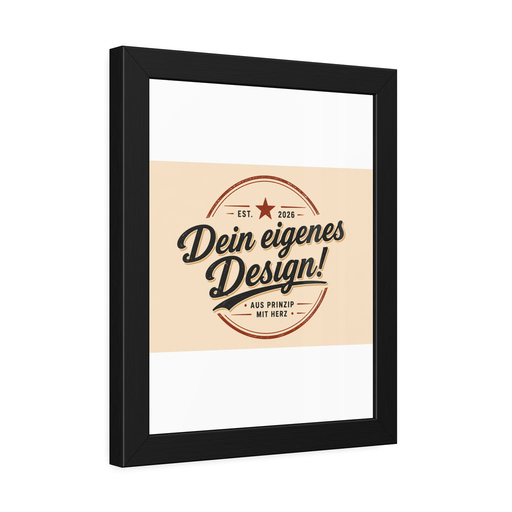 Framed Poster — Custom 'Dein eigenes Design!' Wall Art (Vintage Badge)