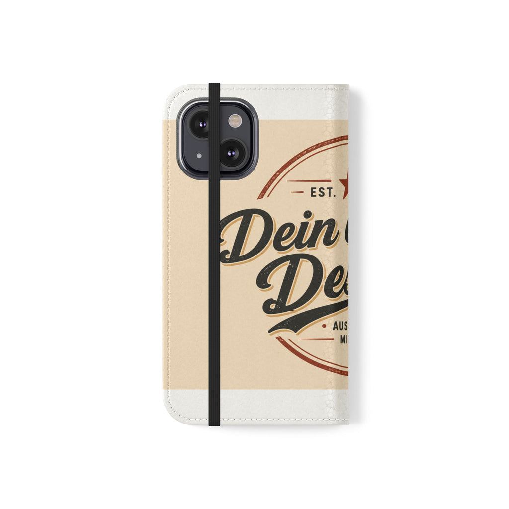 Flip Case Phone Wallet — "Dein eigenes Design!" Vintage Emblem