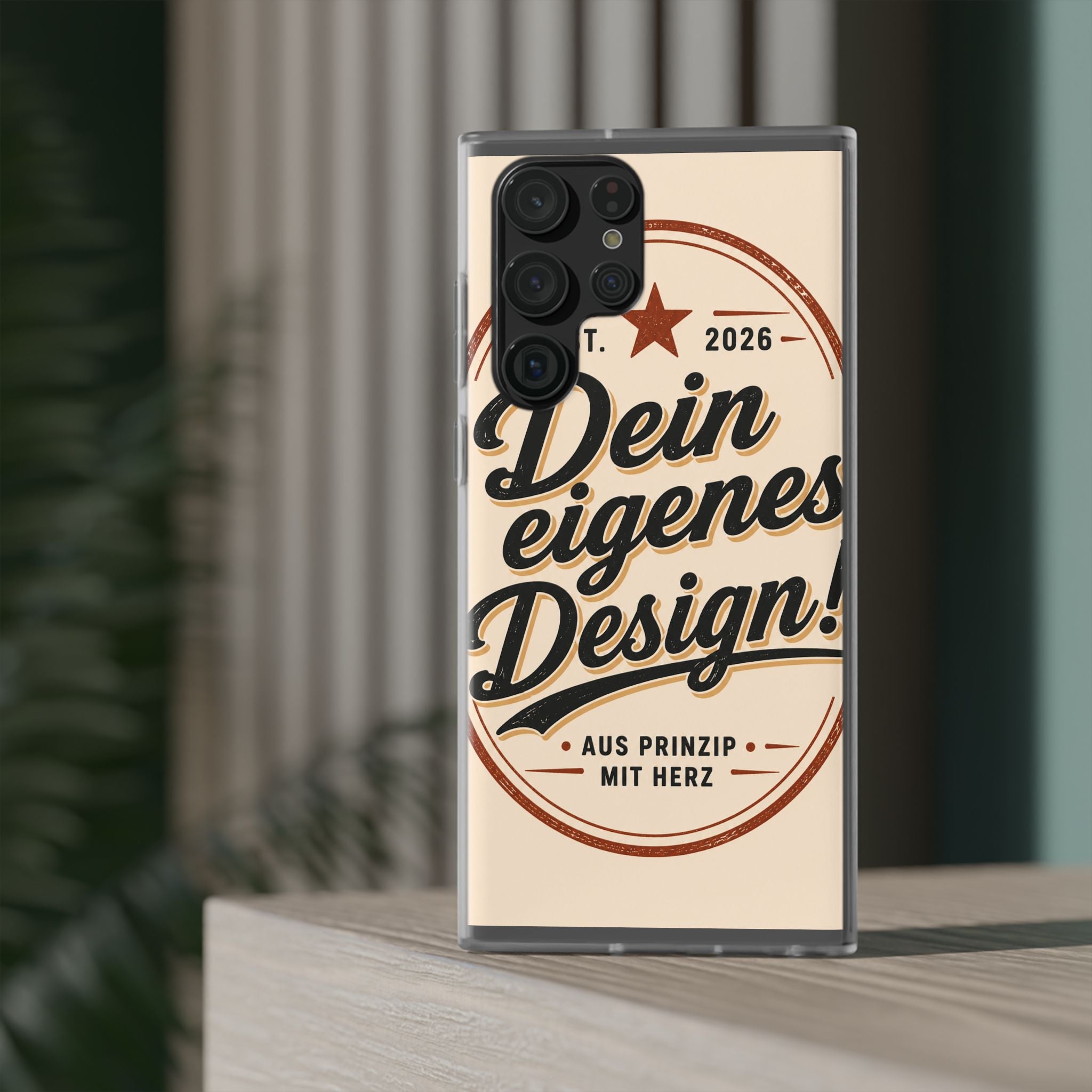 Phone Case — "Dein eigenes Design" Vintage Script Personalized Protective Case